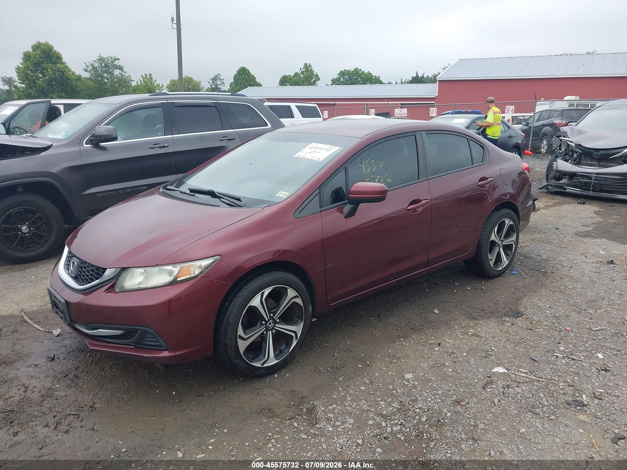 2014 Honda Civic Lx Maroon vin: 19XFB2F55EE204262