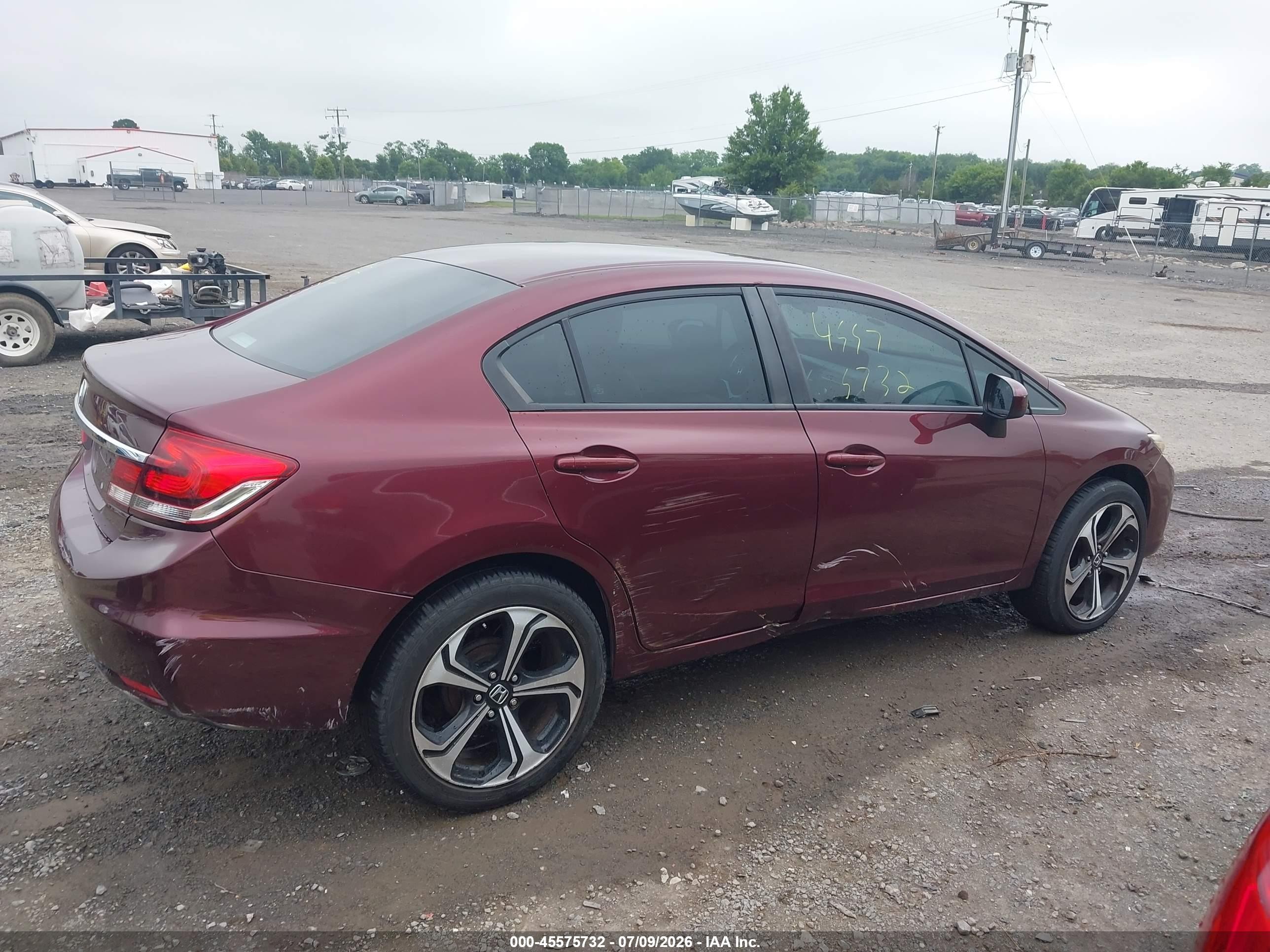 2014 Honda Civic Lx Maroon vin: 19XFB2F55EE204262