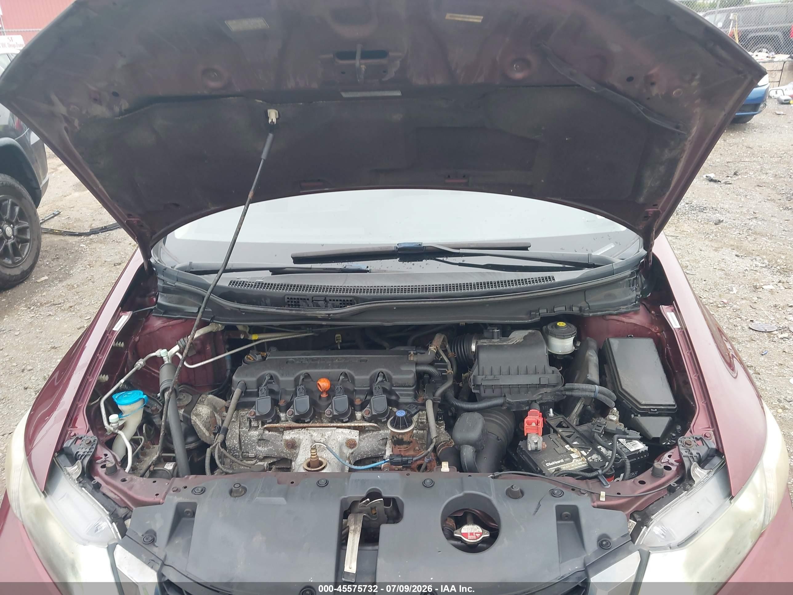 2014 Honda Civic Lx Maroon vin: 19XFB2F55EE204262