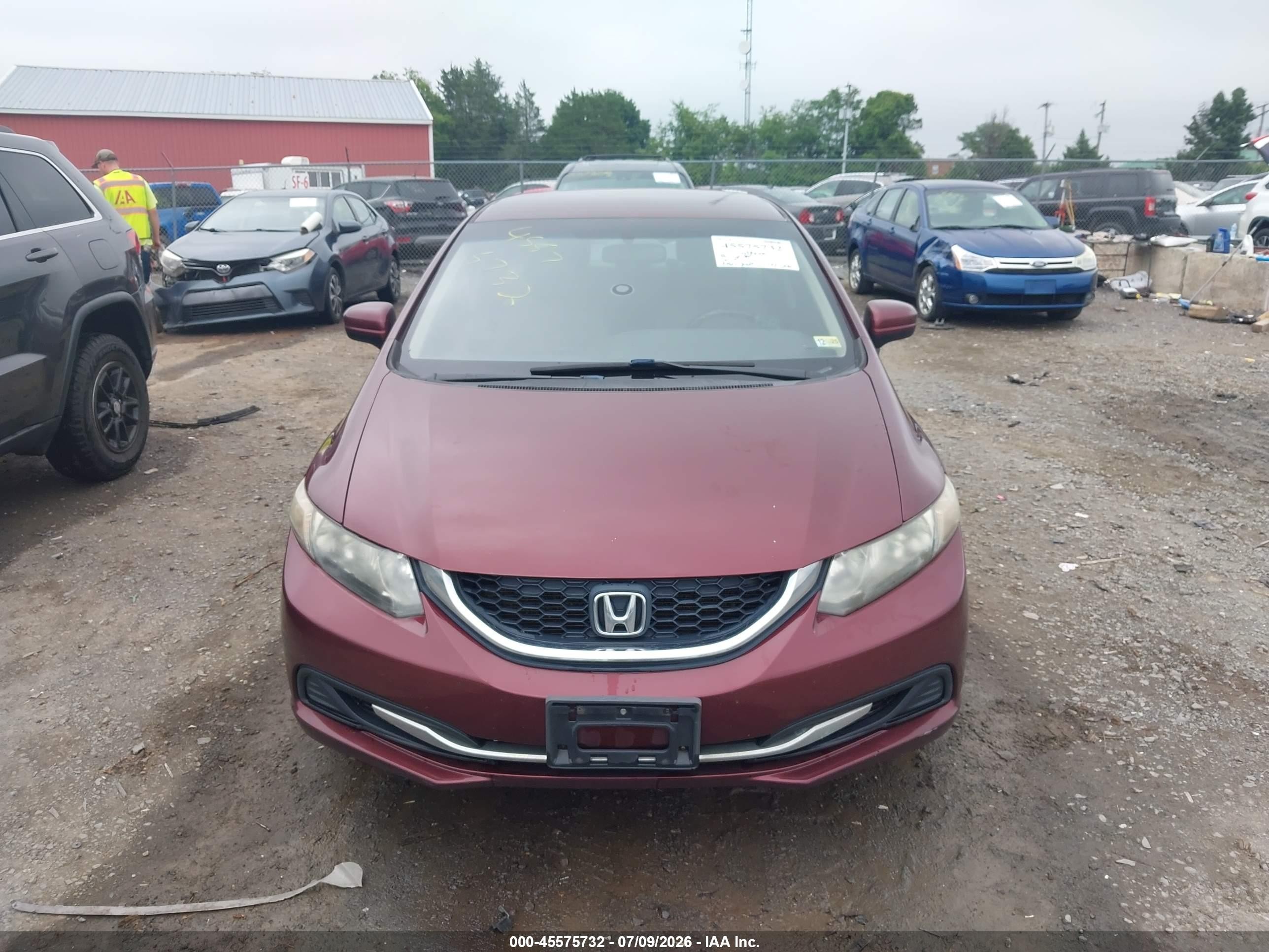 2014 Honda Civic Lx Maroon vin: 19XFB2F55EE204262