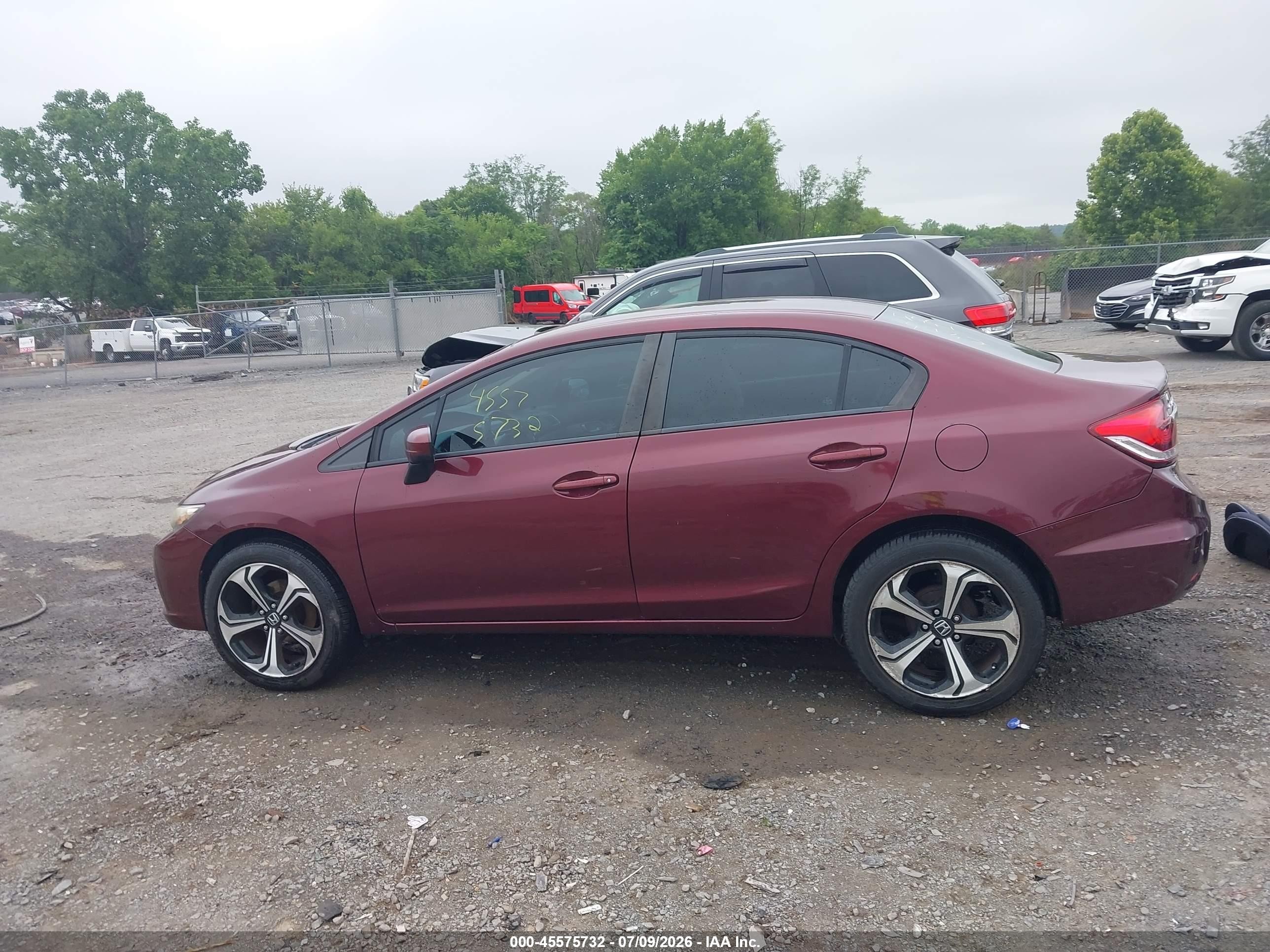 2014 Honda Civic Lx Maroon vin: 19XFB2F55EE204262