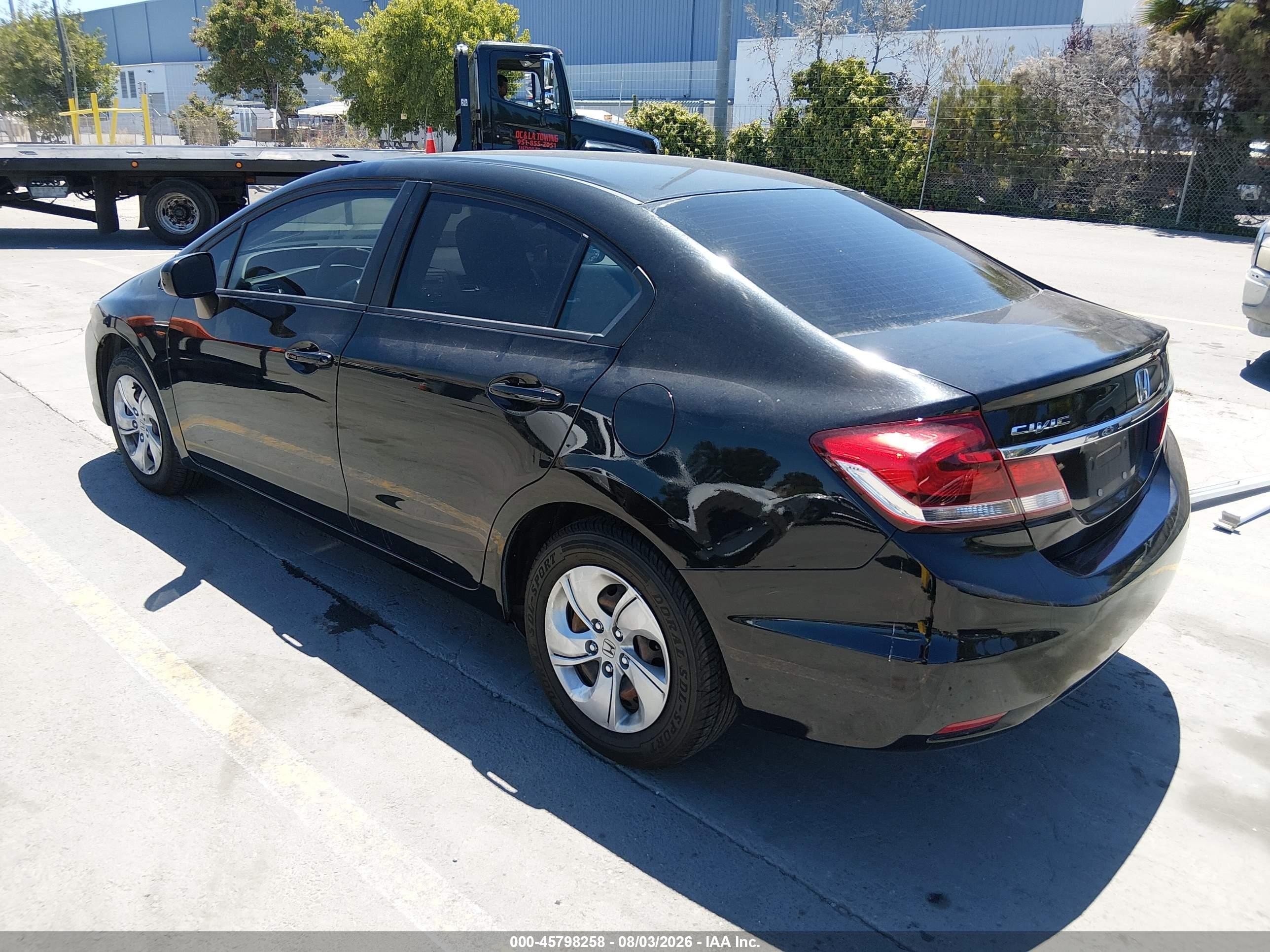 2014 Honda Civic Lx Black vin: 19XFB2F55EE205346