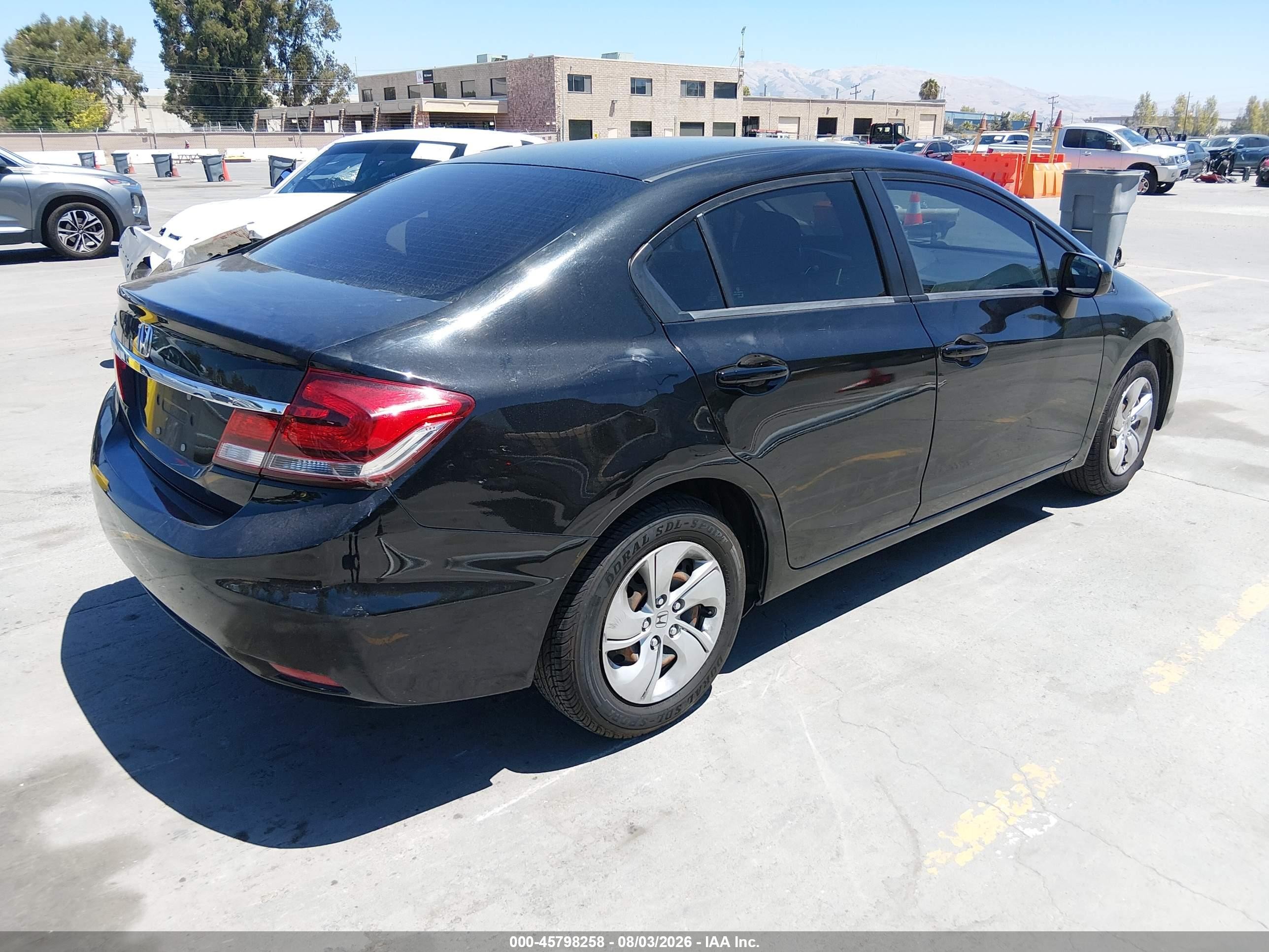 2014 Honda Civic Lx Black vin: 19XFB2F55EE205346