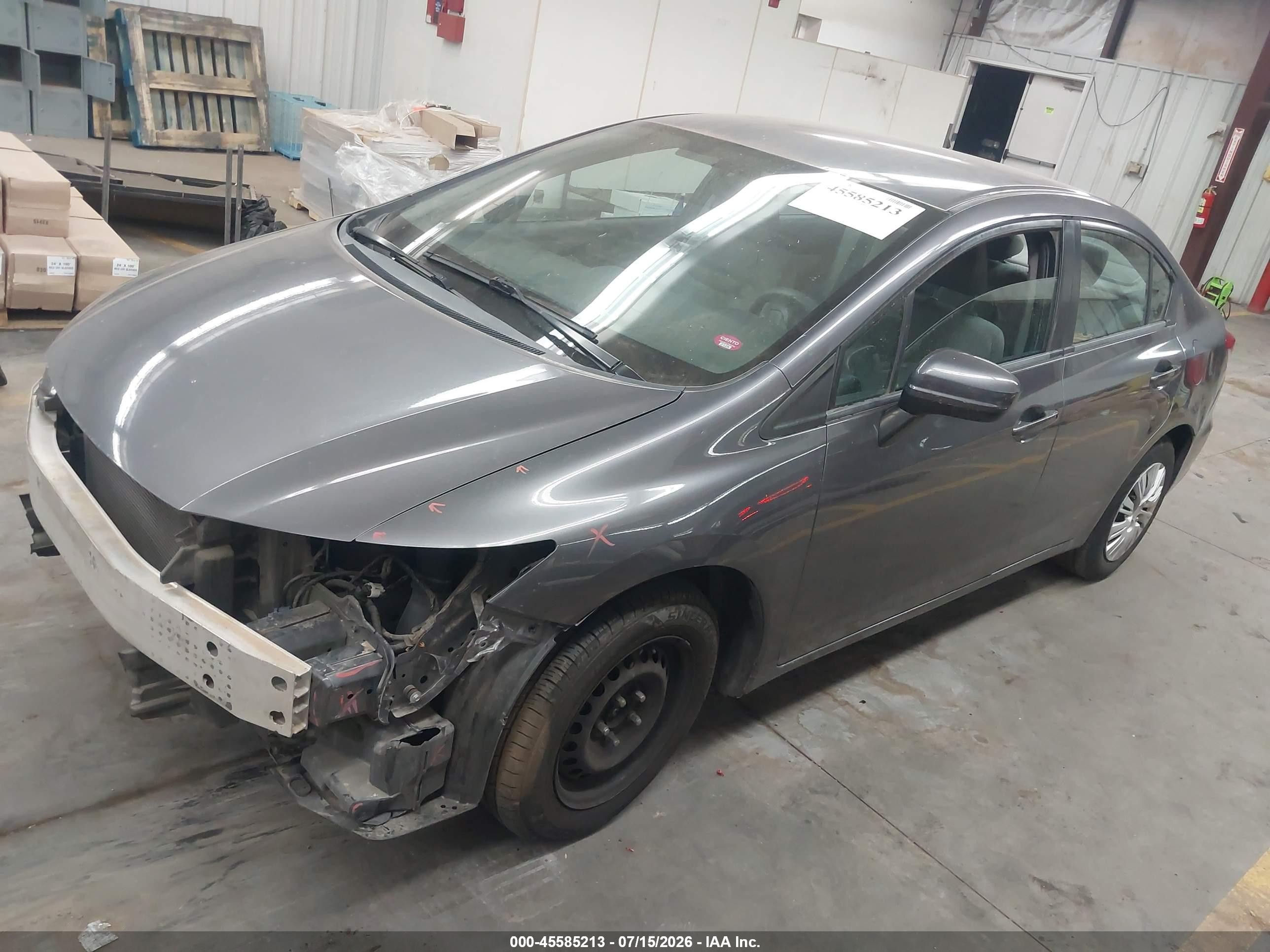 2014 Honda Civic Lx Gray vin: 19XFB2F55EE209302