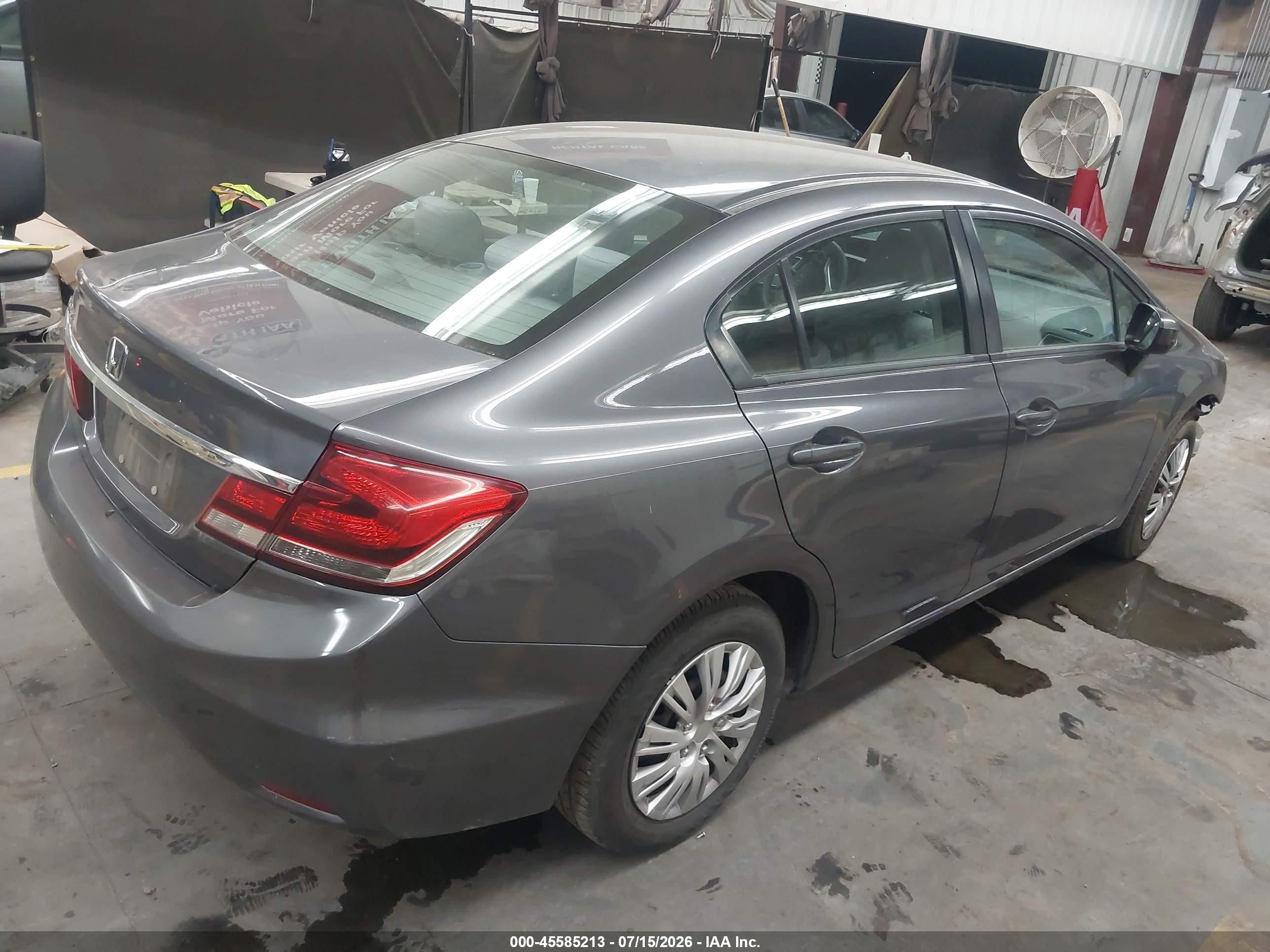 2014 Honda Civic Lx Gray vin: 19XFB2F55EE209302