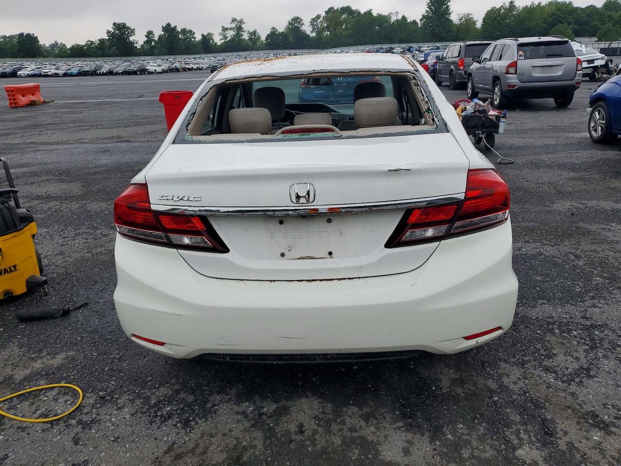 2014 Honda Civic Lx White vin: 19XFB2F55EE212054