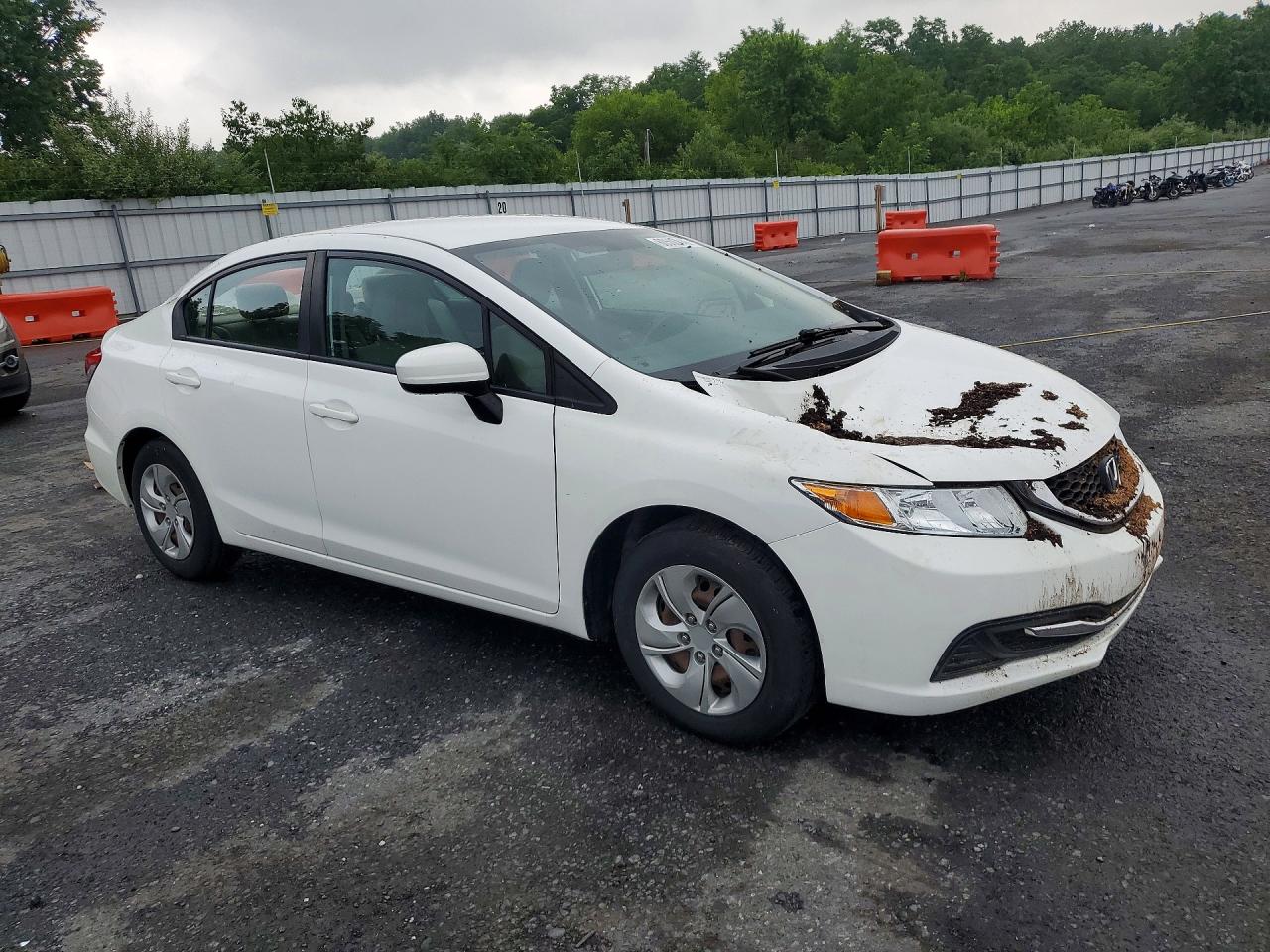 2014 Honda Civic Lx White vin: 19XFB2F55EE212054