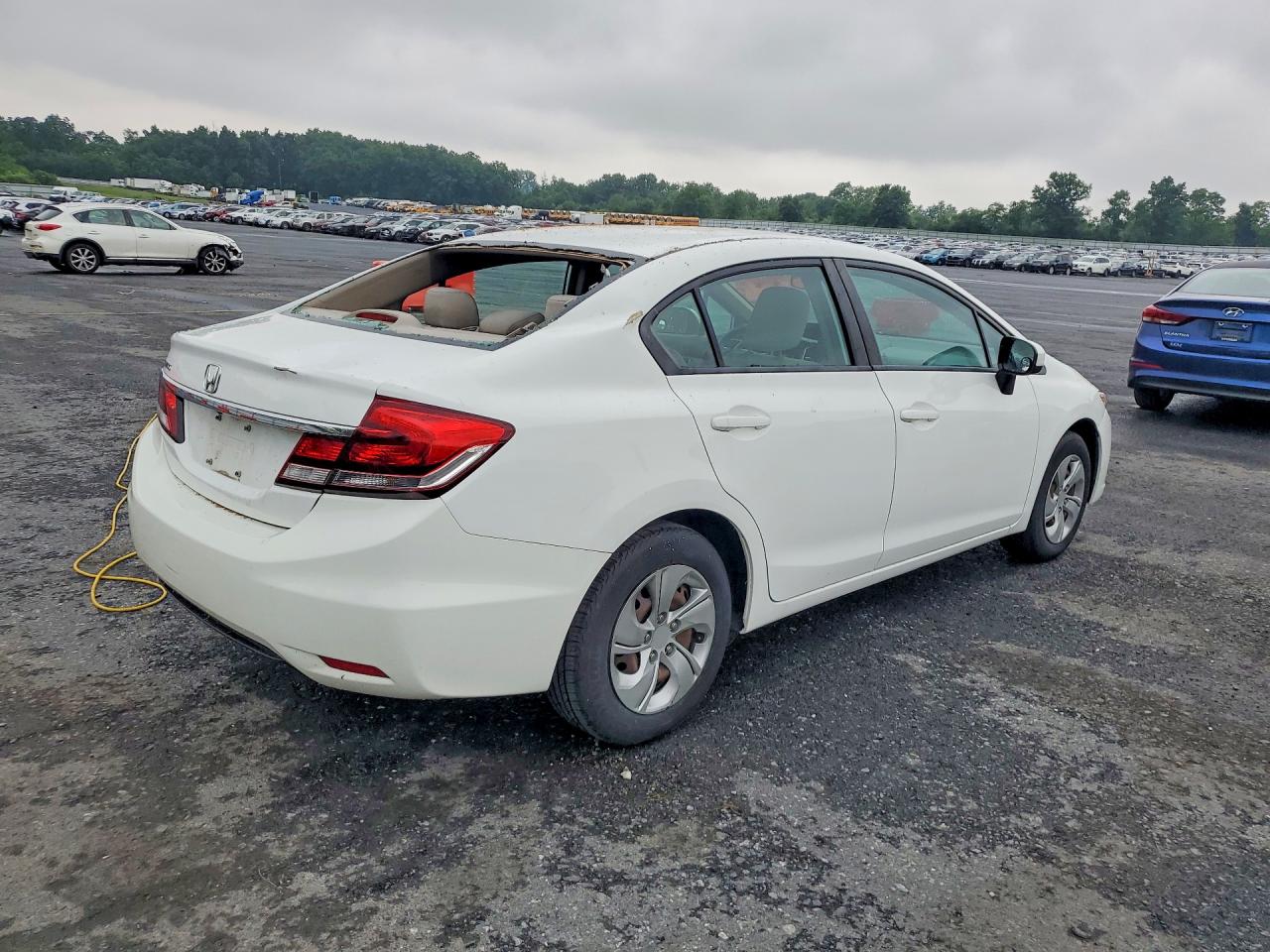 2014 Honda Civic Lx White vin: 19XFB2F55EE212054