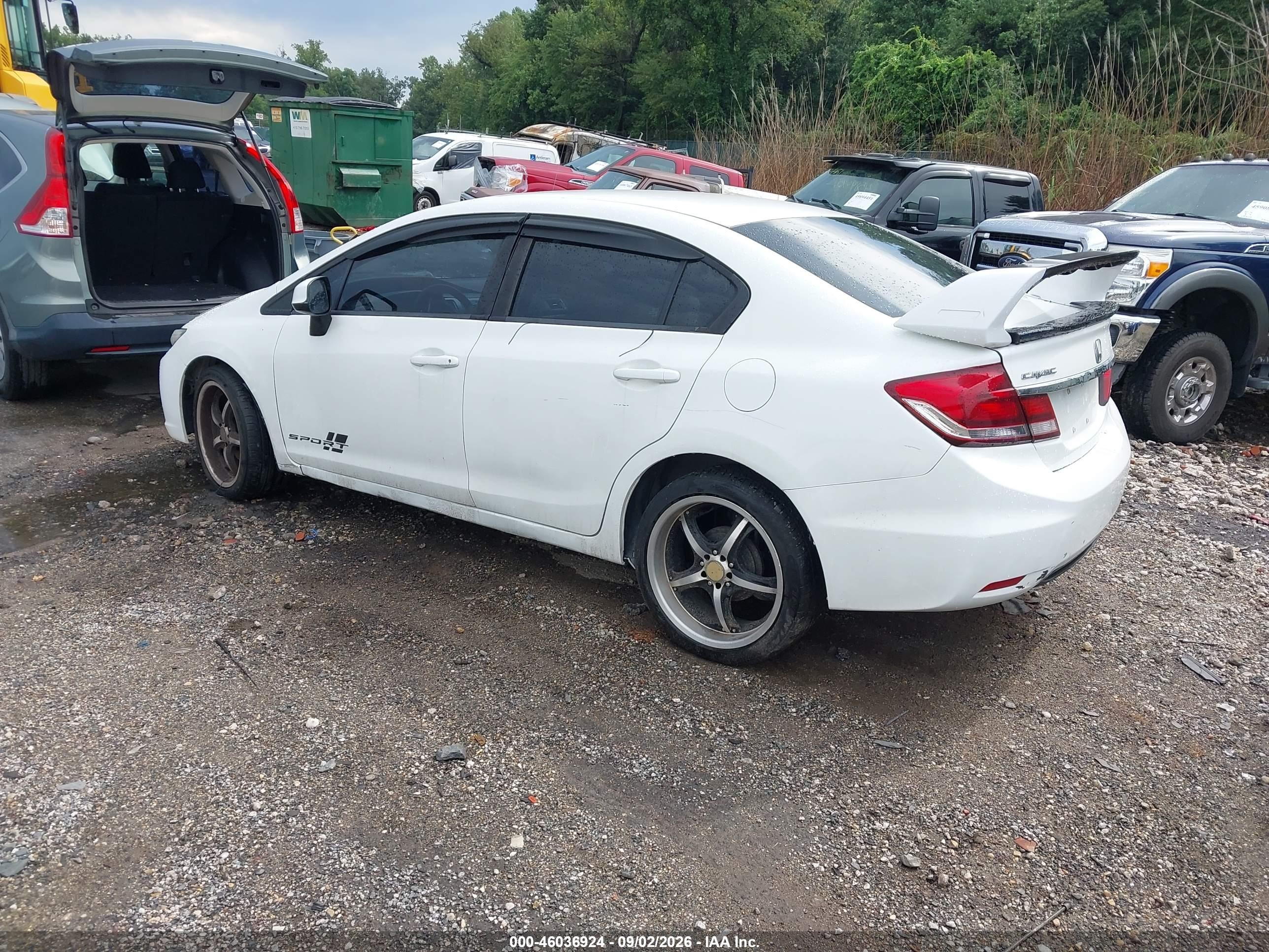 2014 Honda Civic Lx White vin: 19XFB2F55EE219103