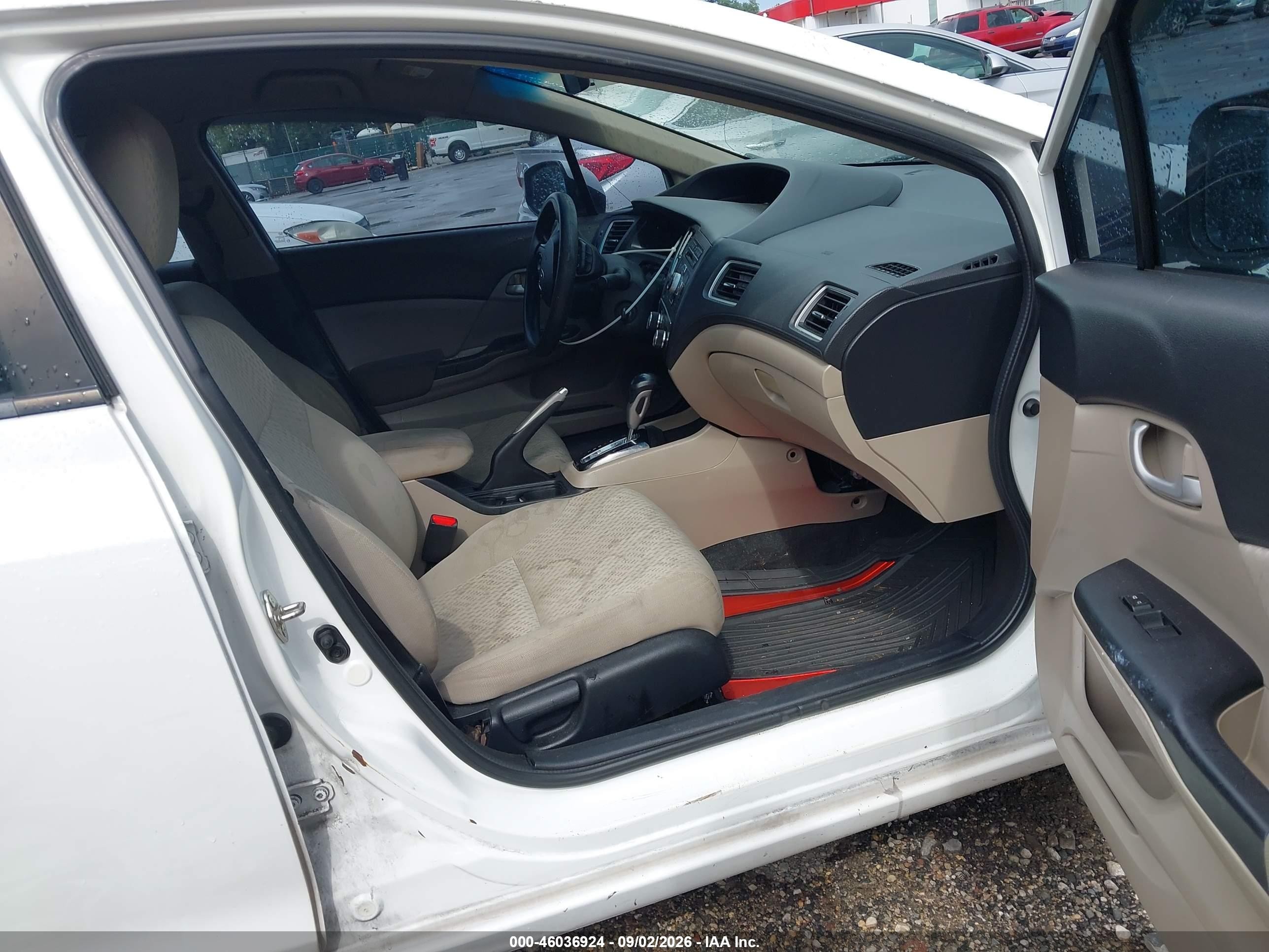 2014 Honda Civic Lx White vin: 19XFB2F55EE219103