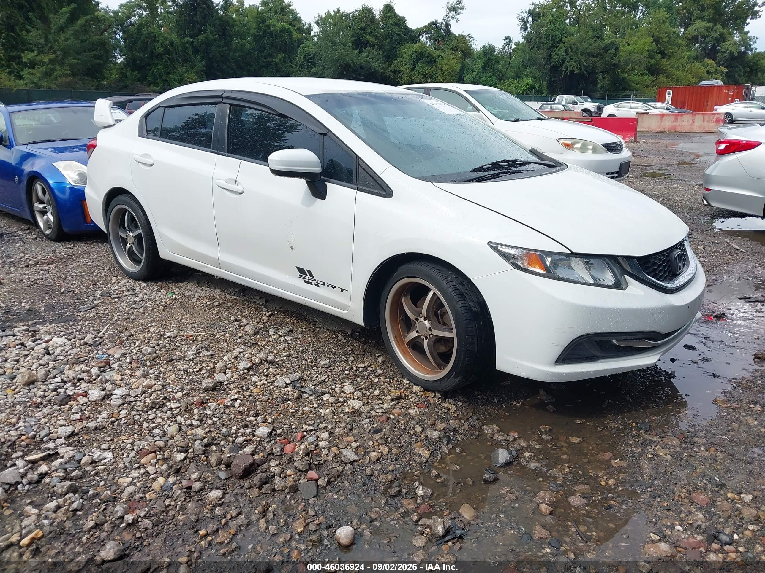 2014 Honda Civic Lx White vin: 19XFB2F55EE219103