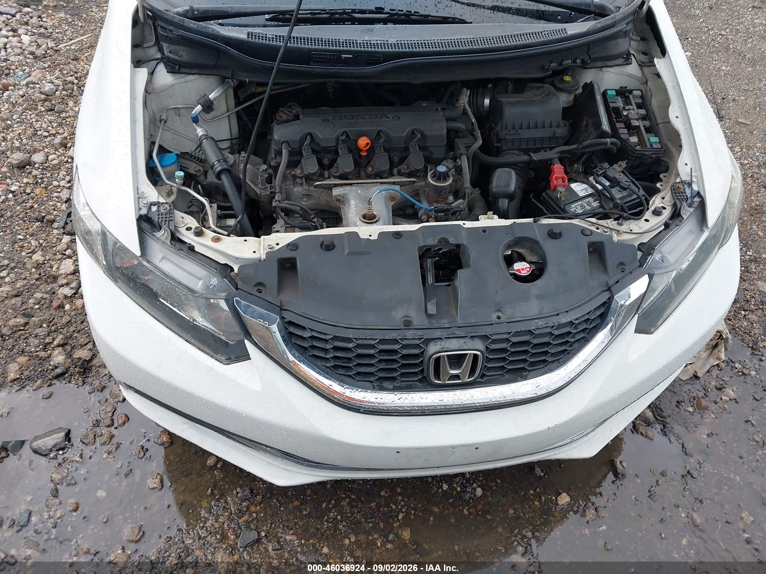 2014 Honda Civic Lx White vin: 19XFB2F55EE219103