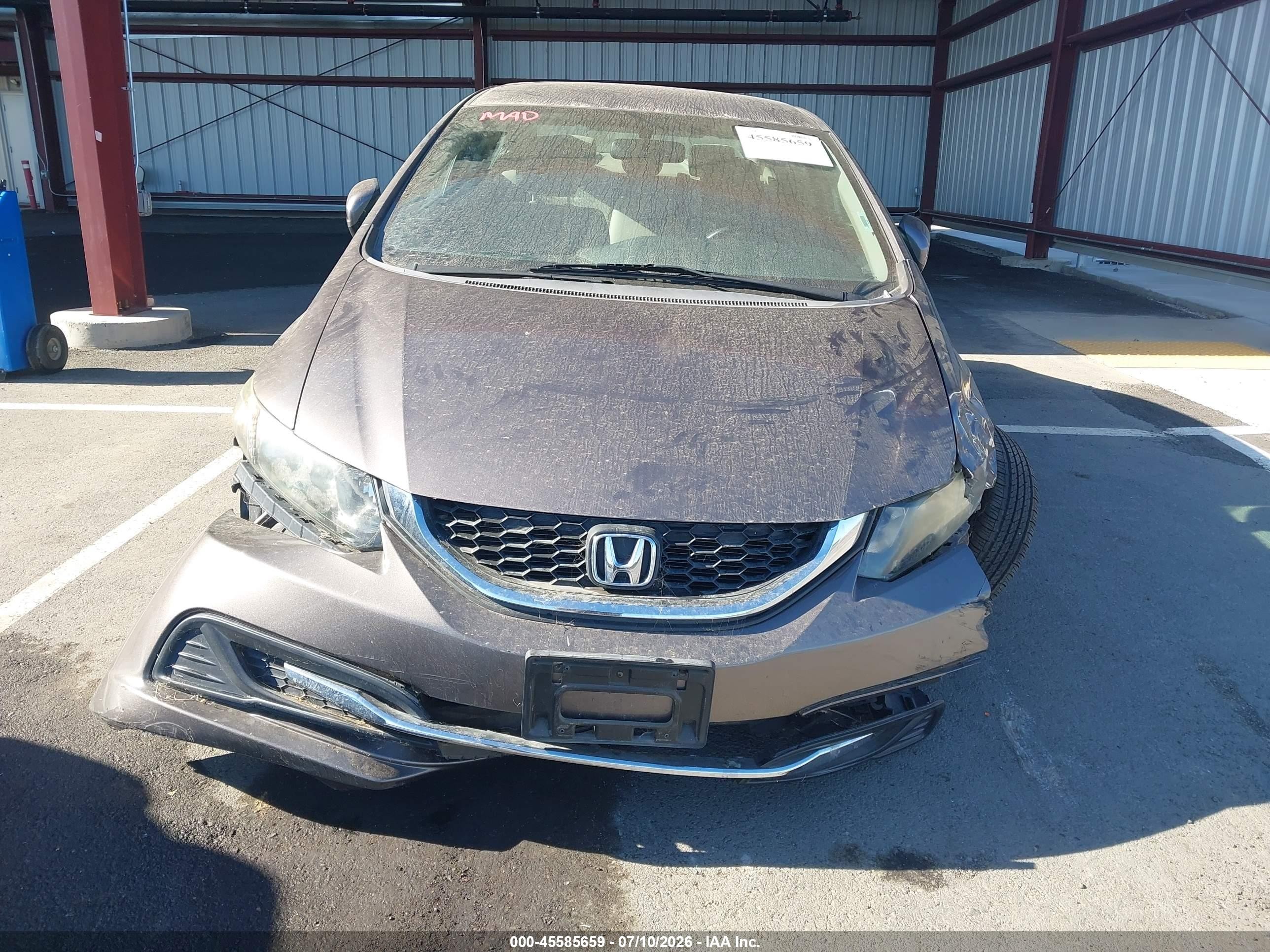 2014 Honda Civic Lx Gray vin: 19XFB2F55EE219344