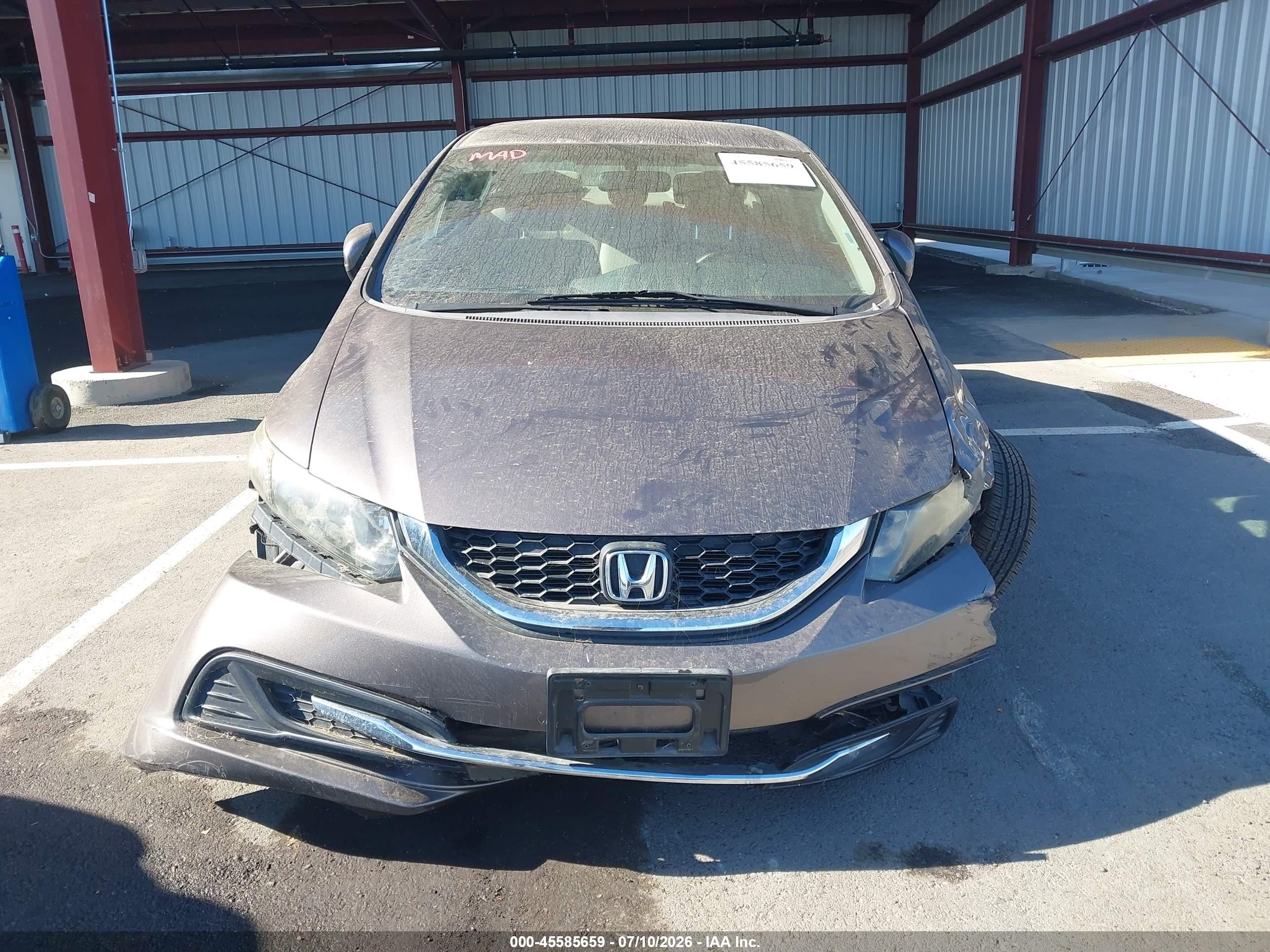 2014 Honda Civic Lx Gray vin: 19XFB2F55EE219344