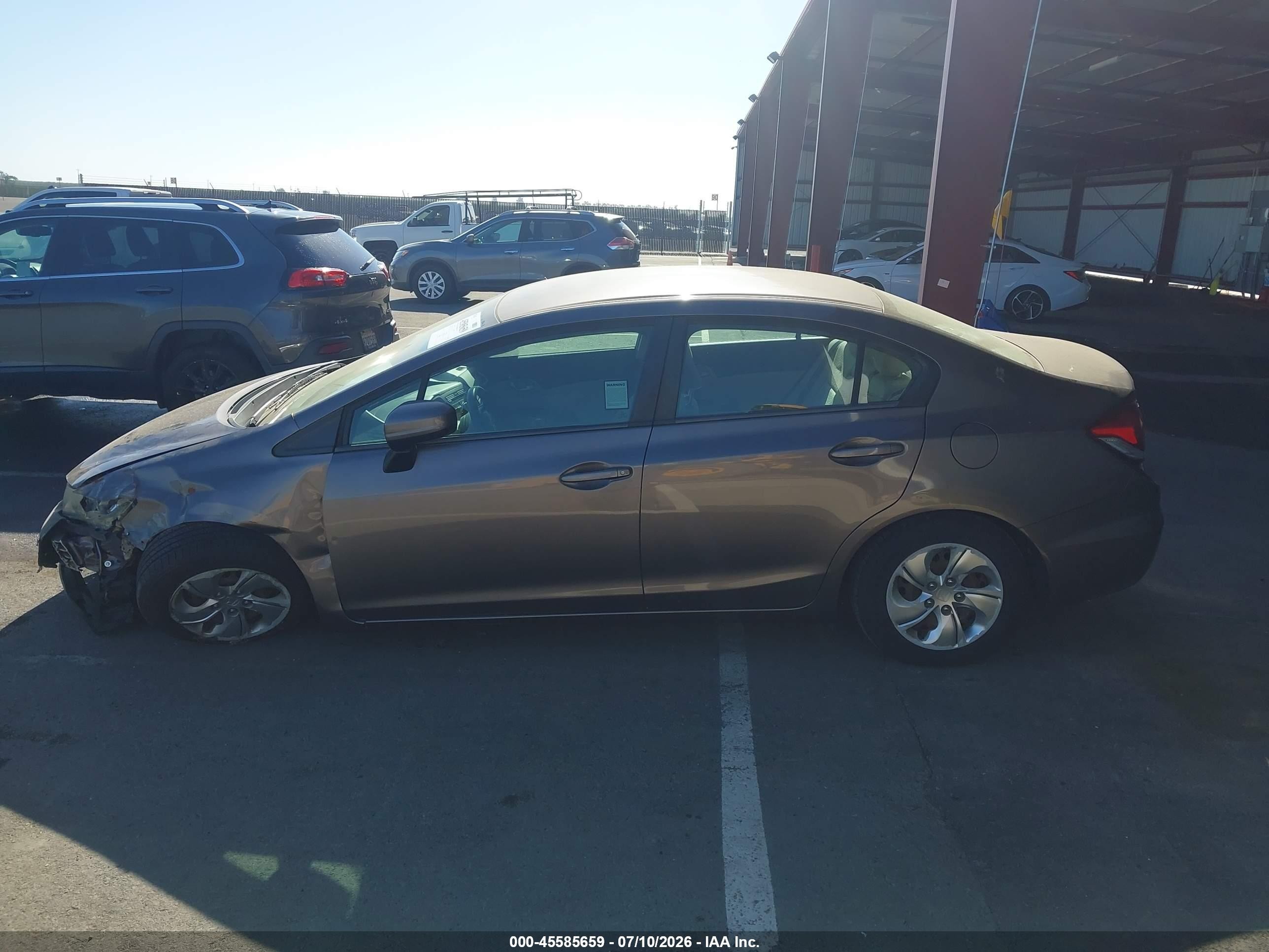 2014 Honda Civic Lx Gray vin: 19XFB2F55EE219344