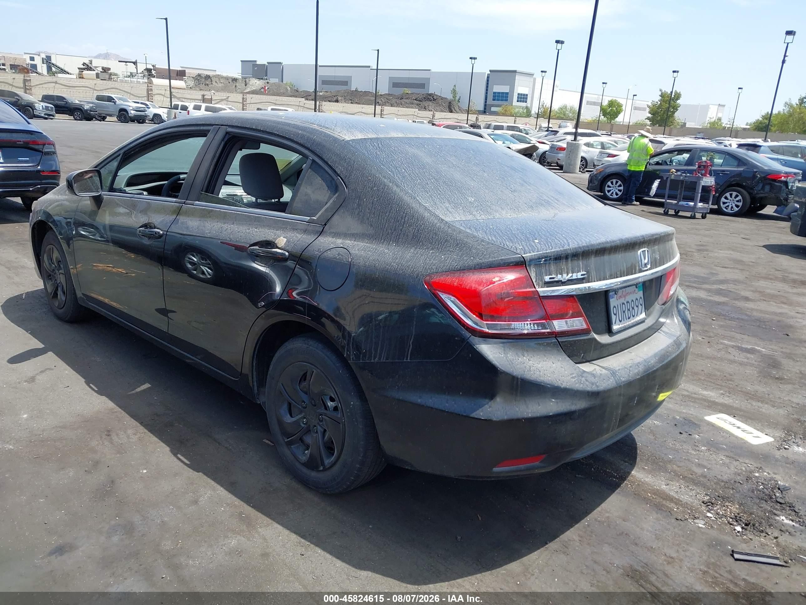 2014 Honda Civic Lx Black vin: 19XFB2F55EE237617