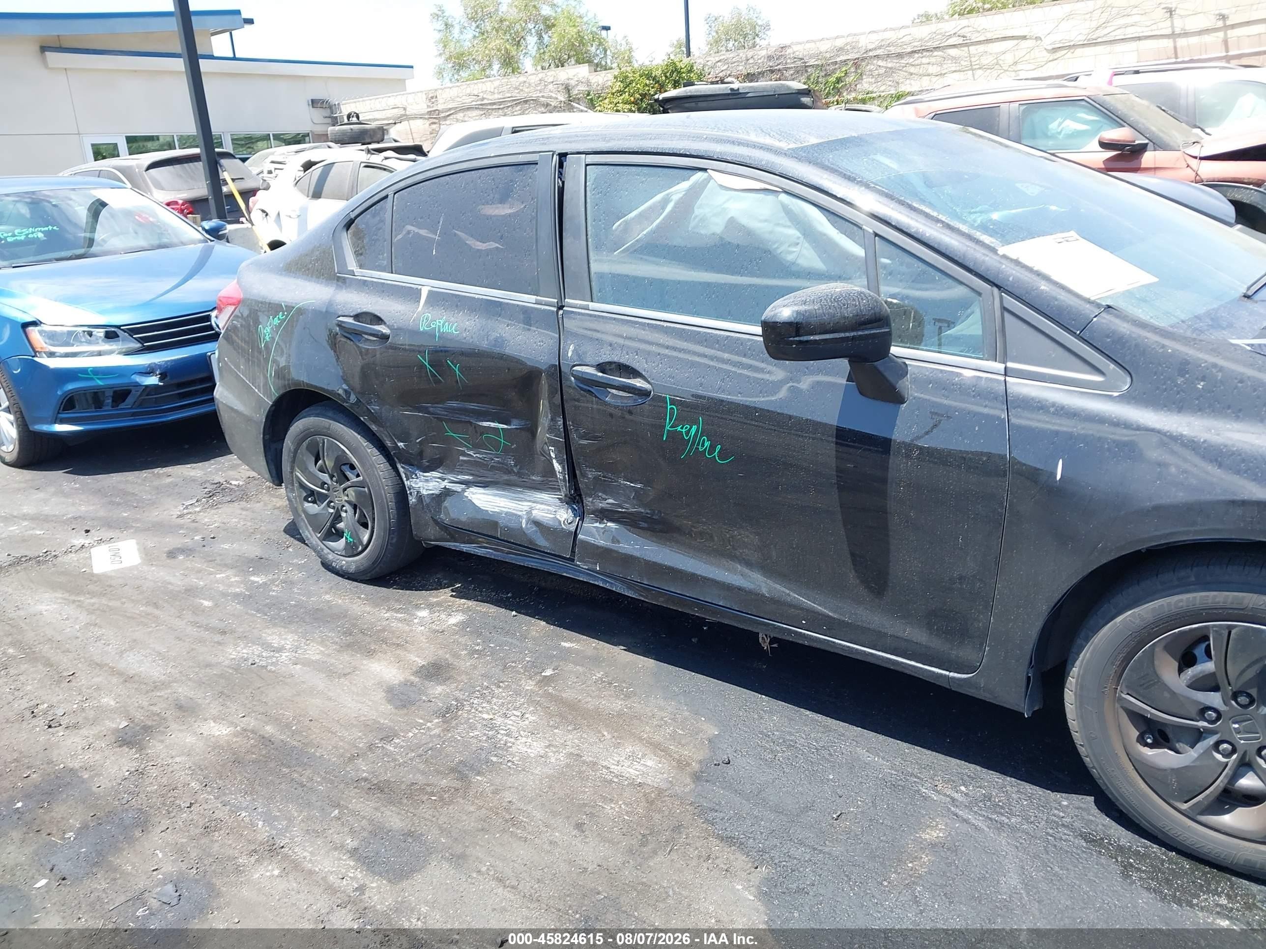 2014 Honda Civic Lx Black vin: 19XFB2F55EE237617