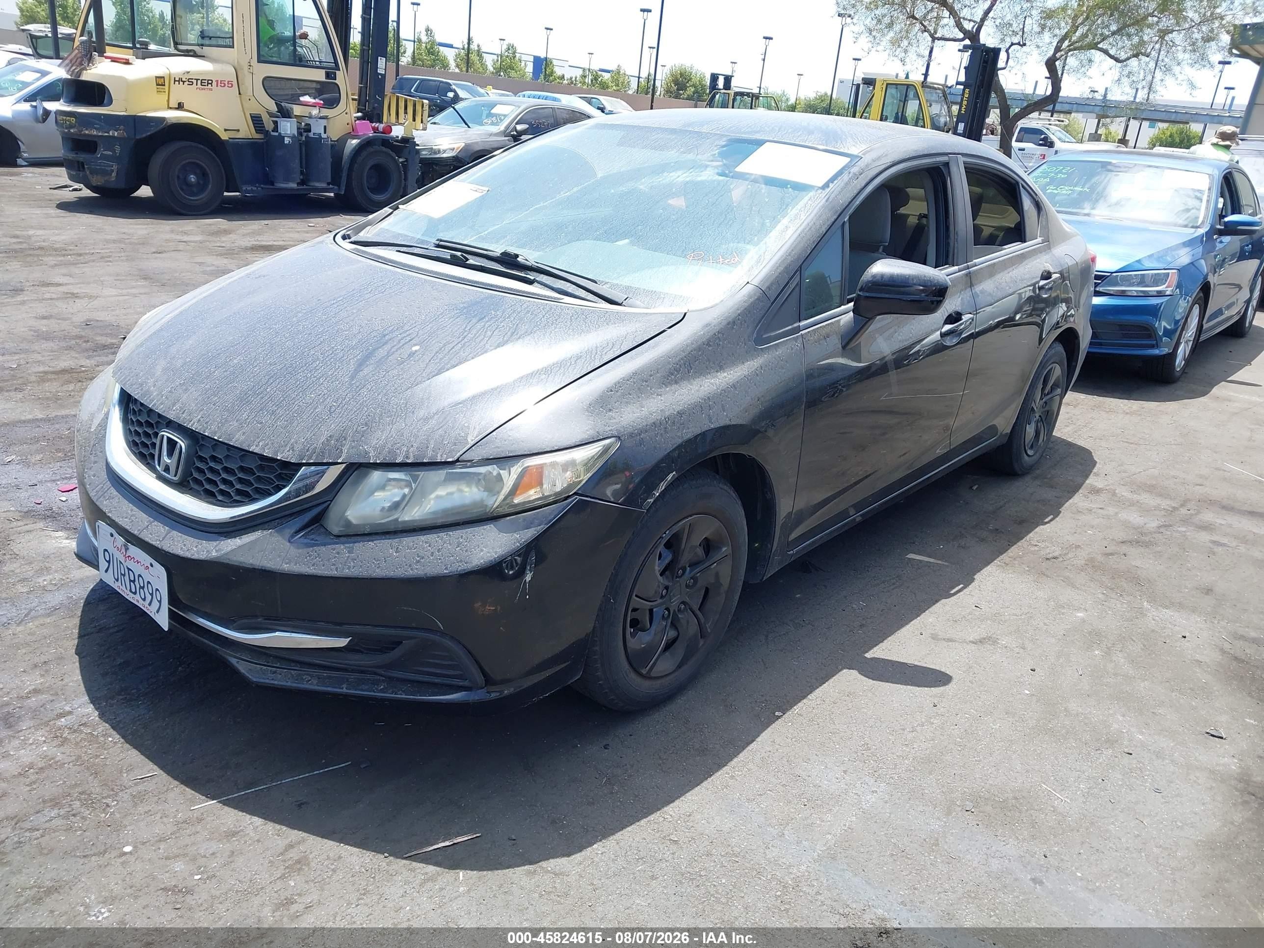 2014 Honda Civic Lx Black vin: 19XFB2F55EE237617