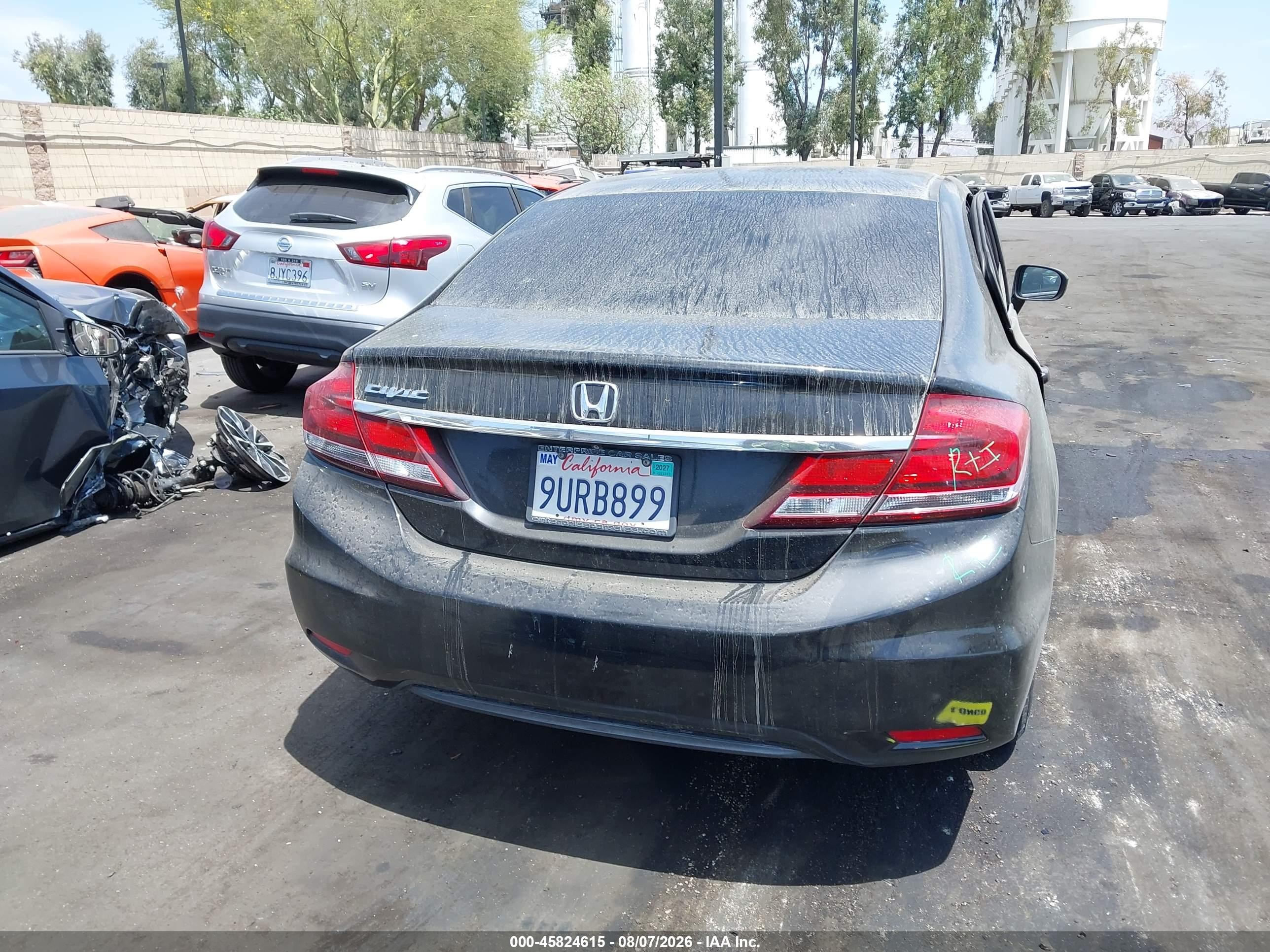 2014 Honda Civic Lx Black vin: 19XFB2F55EE237617