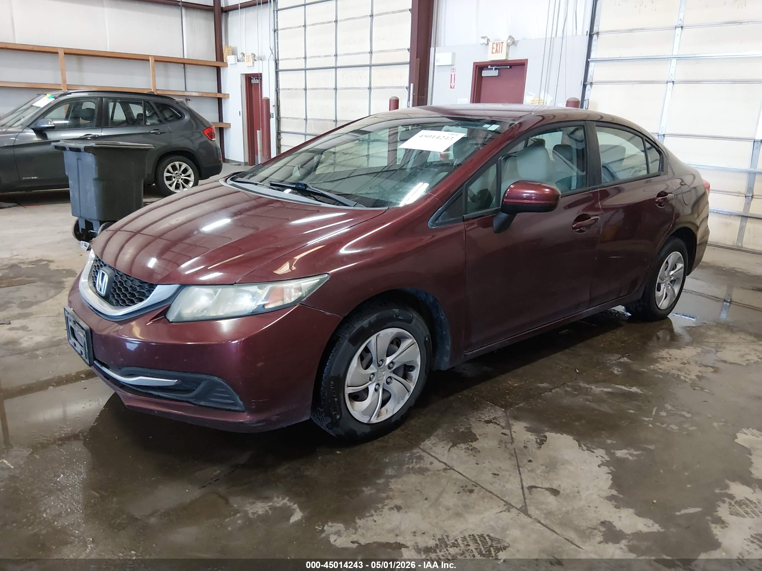 2014 Honda Civic Lx Maroon vin: 19XFB2F55EE249153