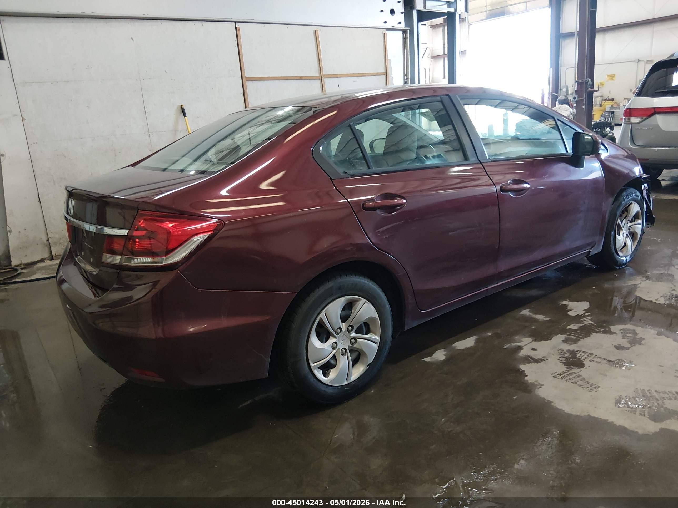 2014 Honda Civic Lx Maroon vin: 19XFB2F55EE249153