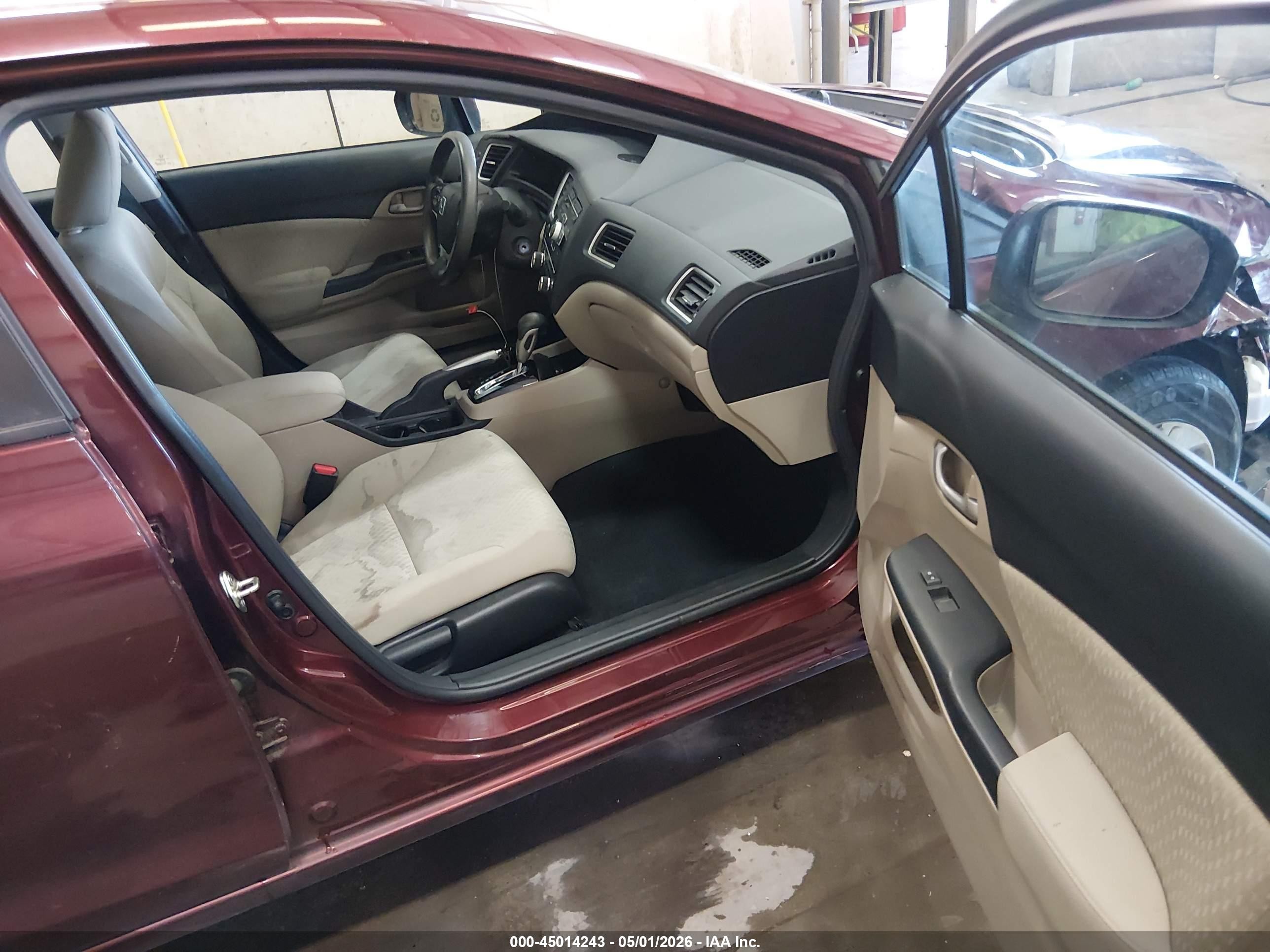2014 Honda Civic Lx Maroon vin: 19XFB2F55EE249153