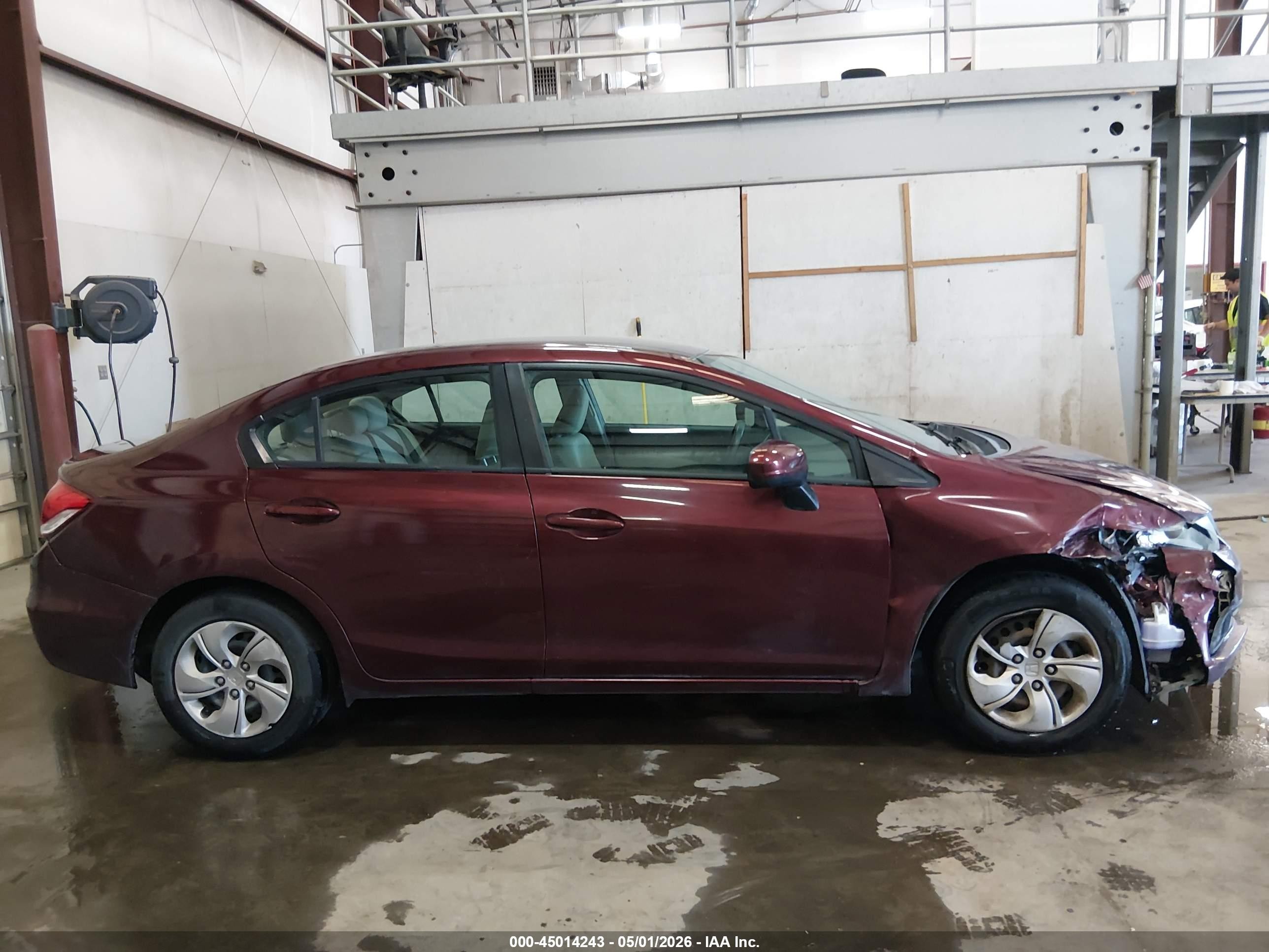 2014 Honda Civic Lx Maroon vin: 19XFB2F55EE249153
