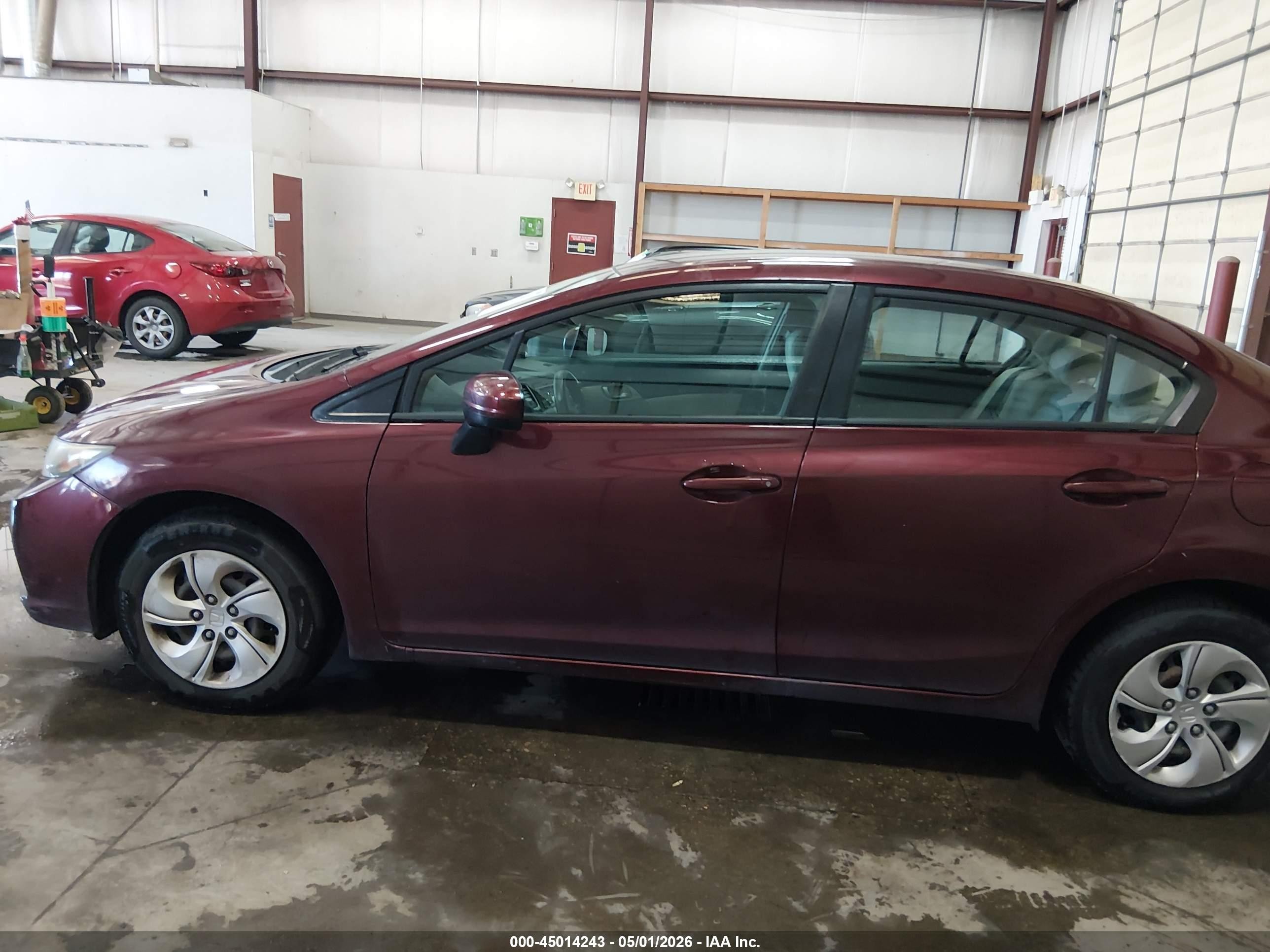 2014 Honda Civic Lx Maroon vin: 19XFB2F55EE249153