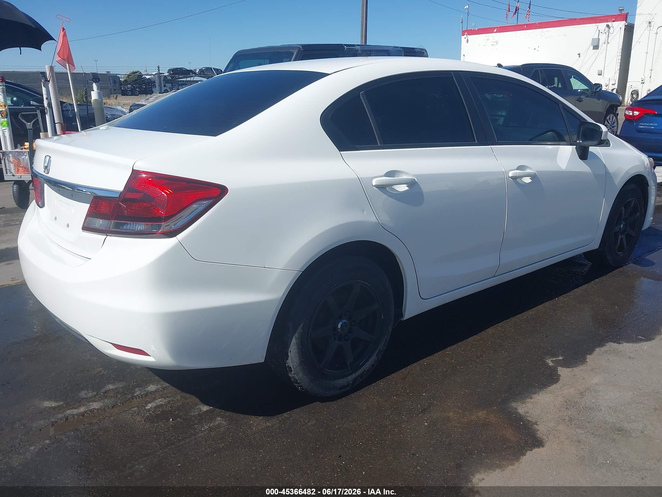 2014 Honda Civic Lx White vin: 19XFB2F55EE255860