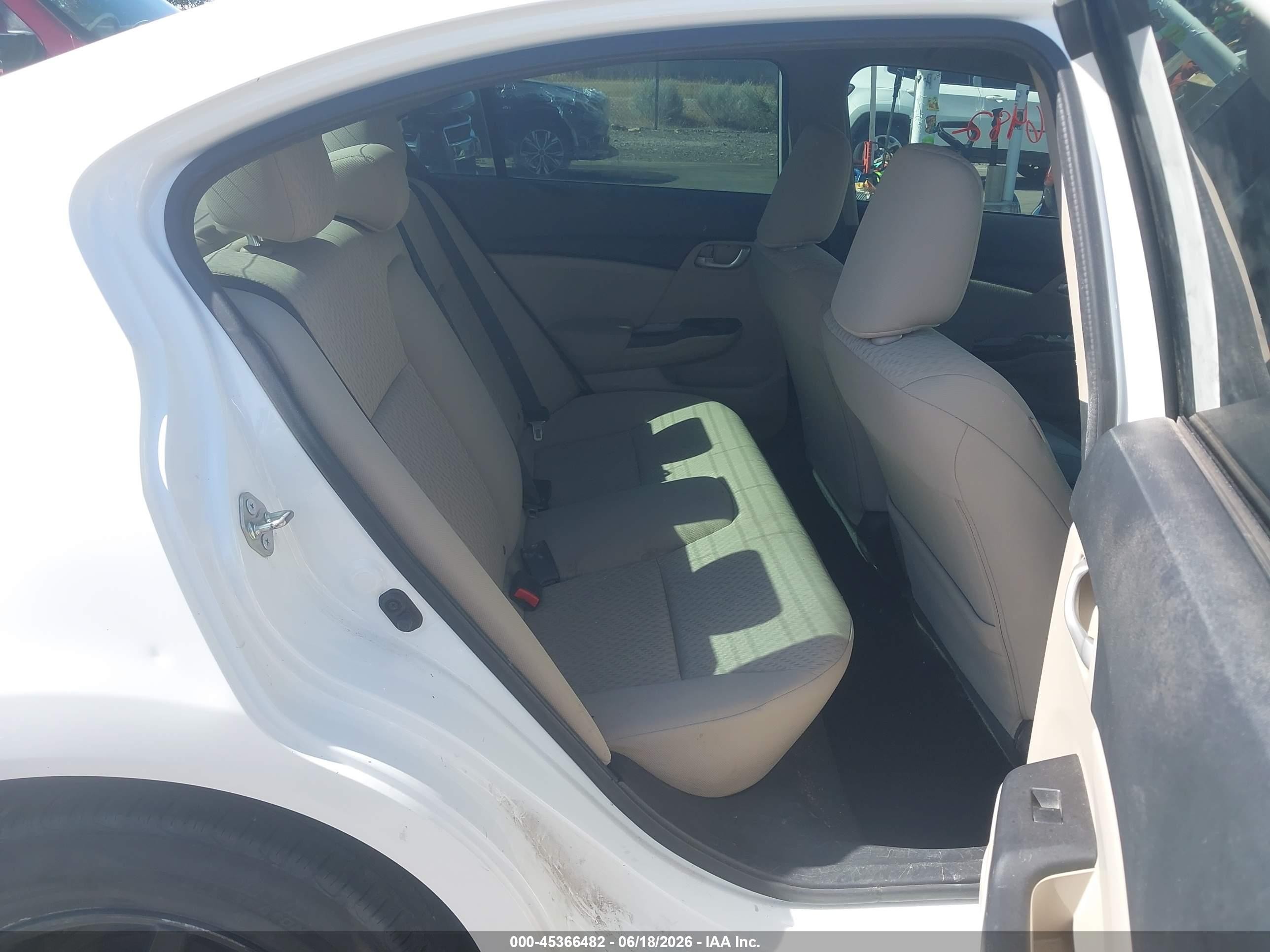 2014 Honda Civic Lx White vin: 19XFB2F55EE255860