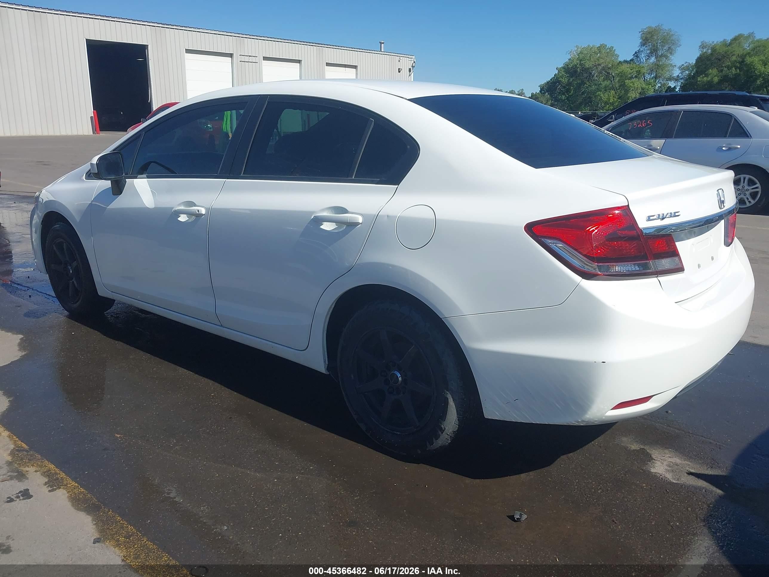 2014 Honda Civic Lx White vin: 19XFB2F55EE255860