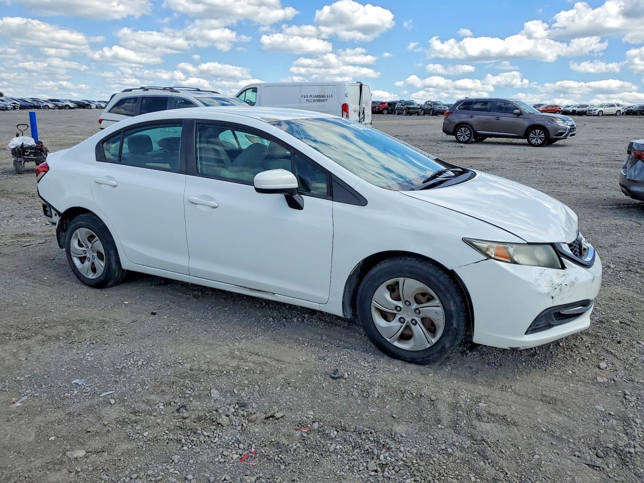 2014 Honda Civic Lx White vin: 19XFB2F55EE260928