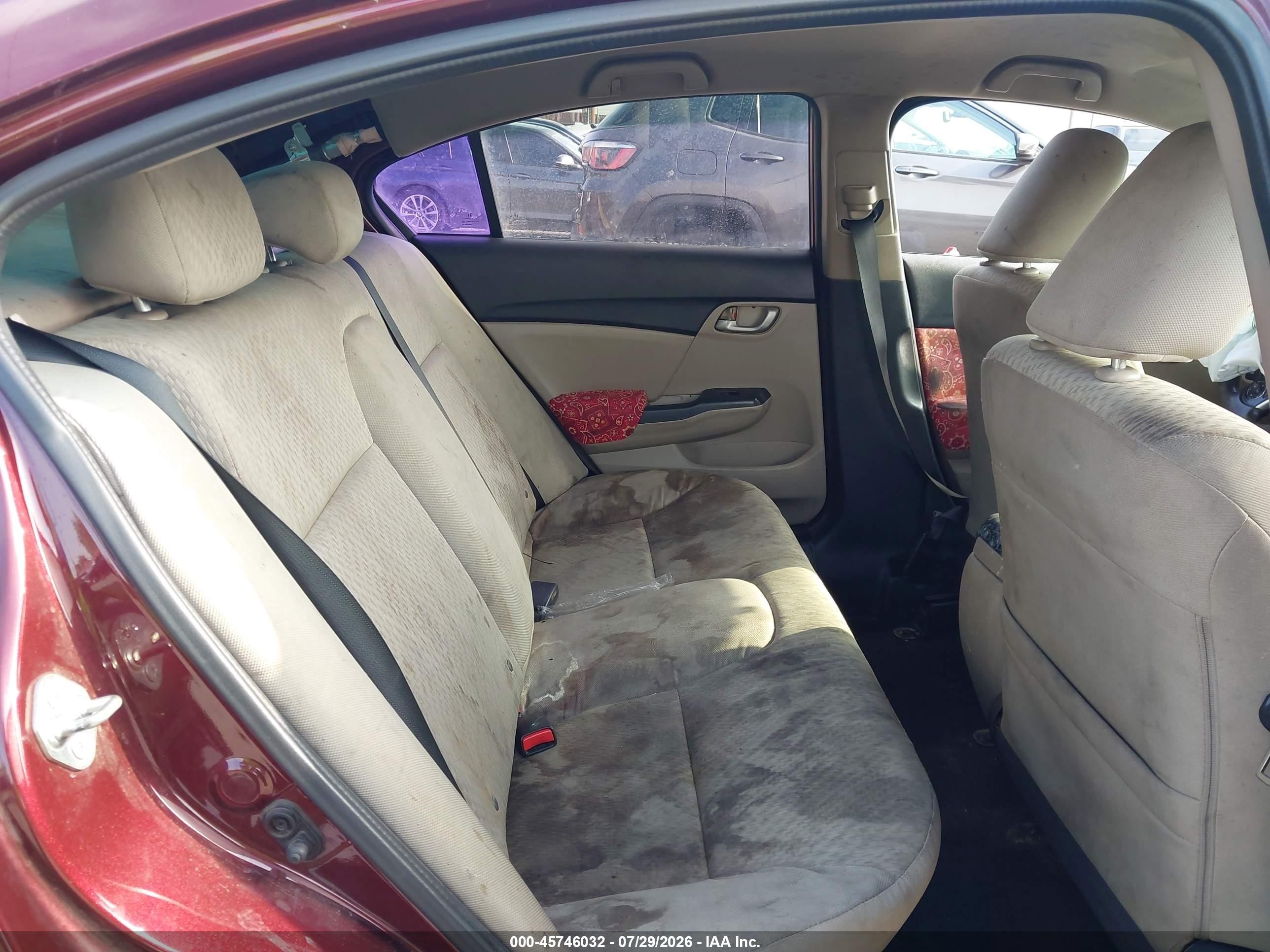 2014 Honda Civic Lx Burgundy vin: 19XFB2F55EE262047