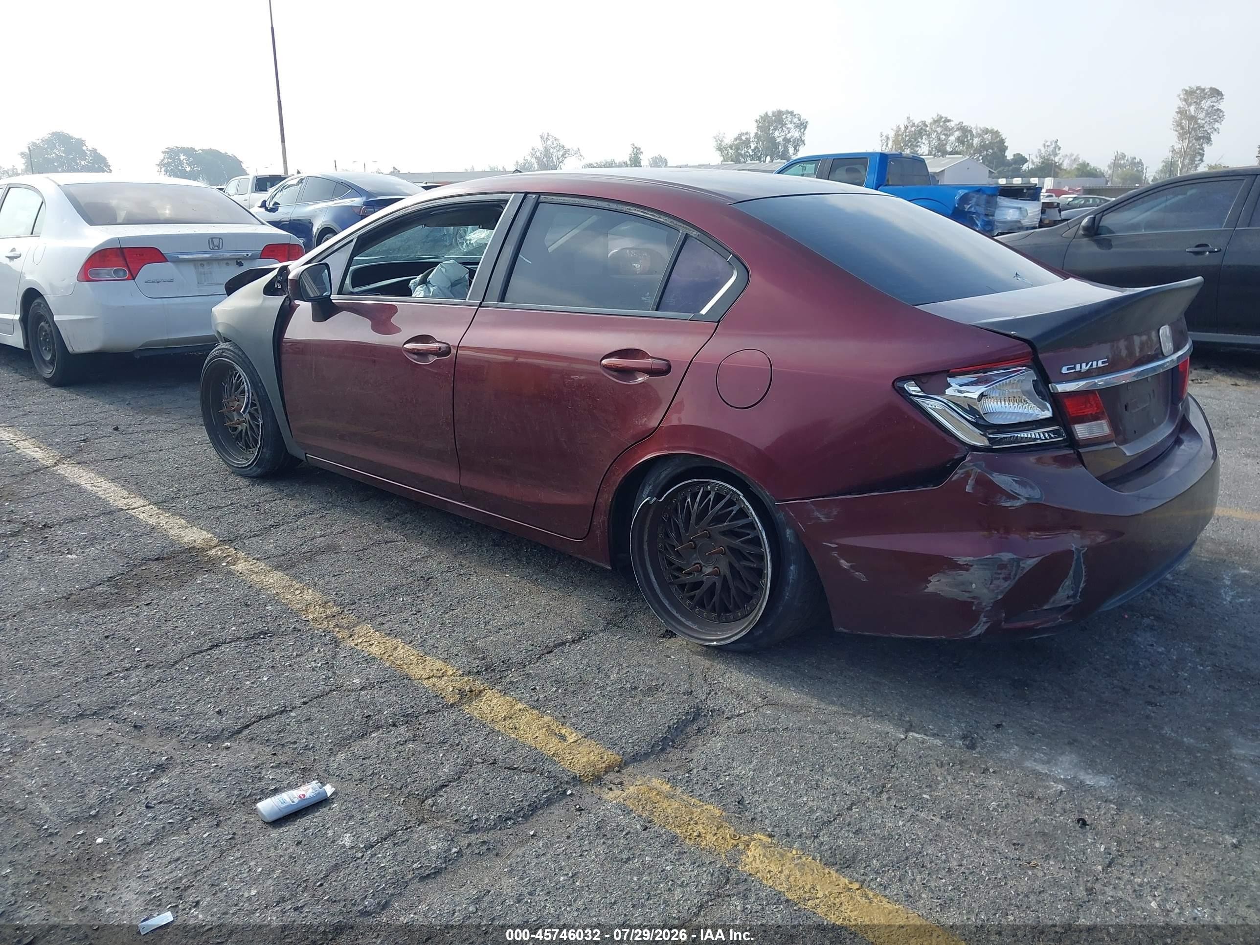 2014 Honda Civic Lx Burgundy vin: 19XFB2F55EE262047