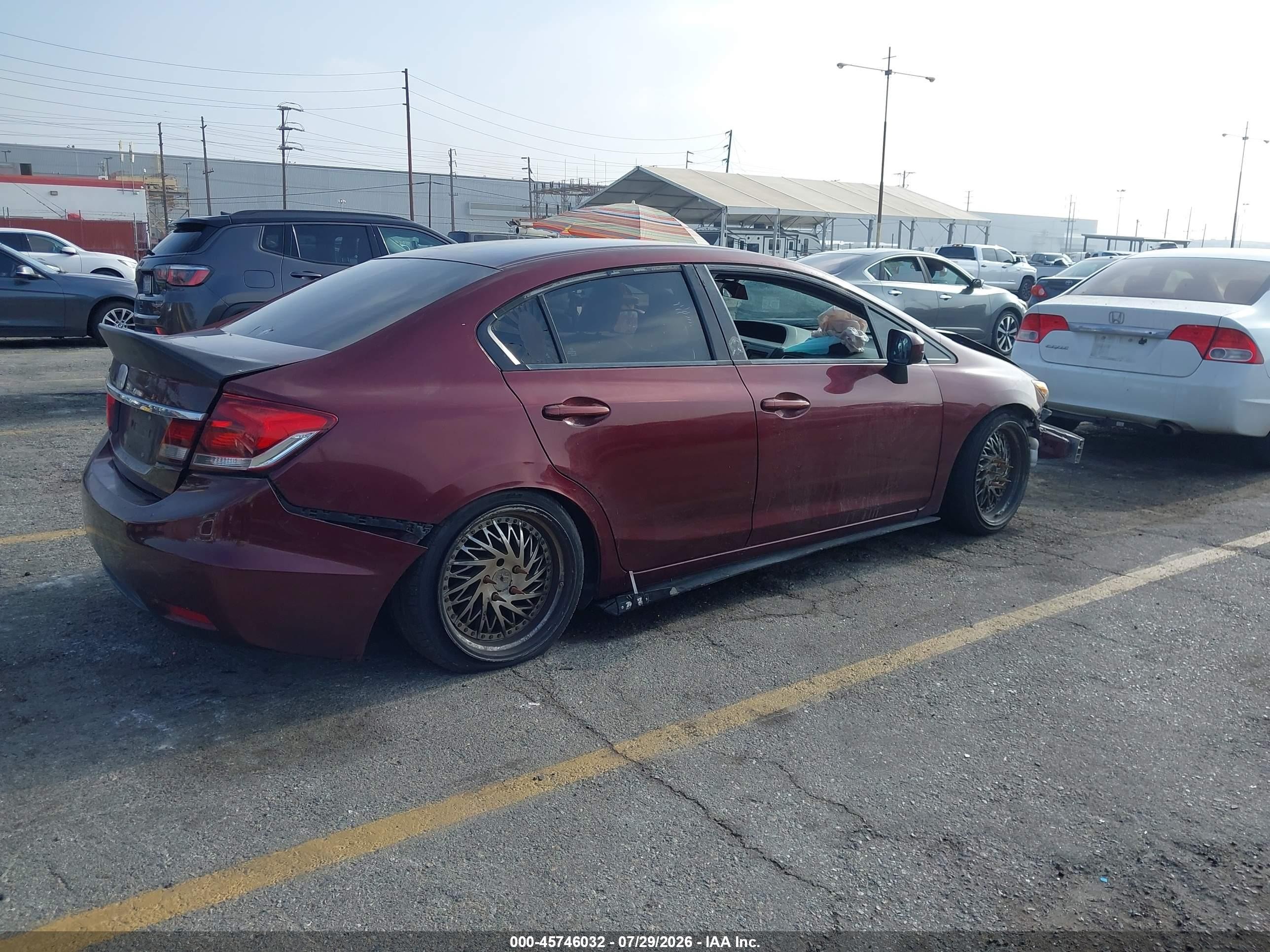 2014 Honda Civic Lx Burgundy vin: 19XFB2F55EE262047