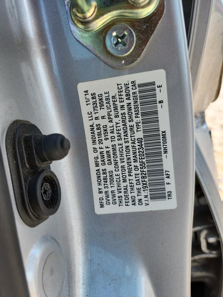 2015 Honda Civic Lx Silver vin: 19XFB2F55FE023440
