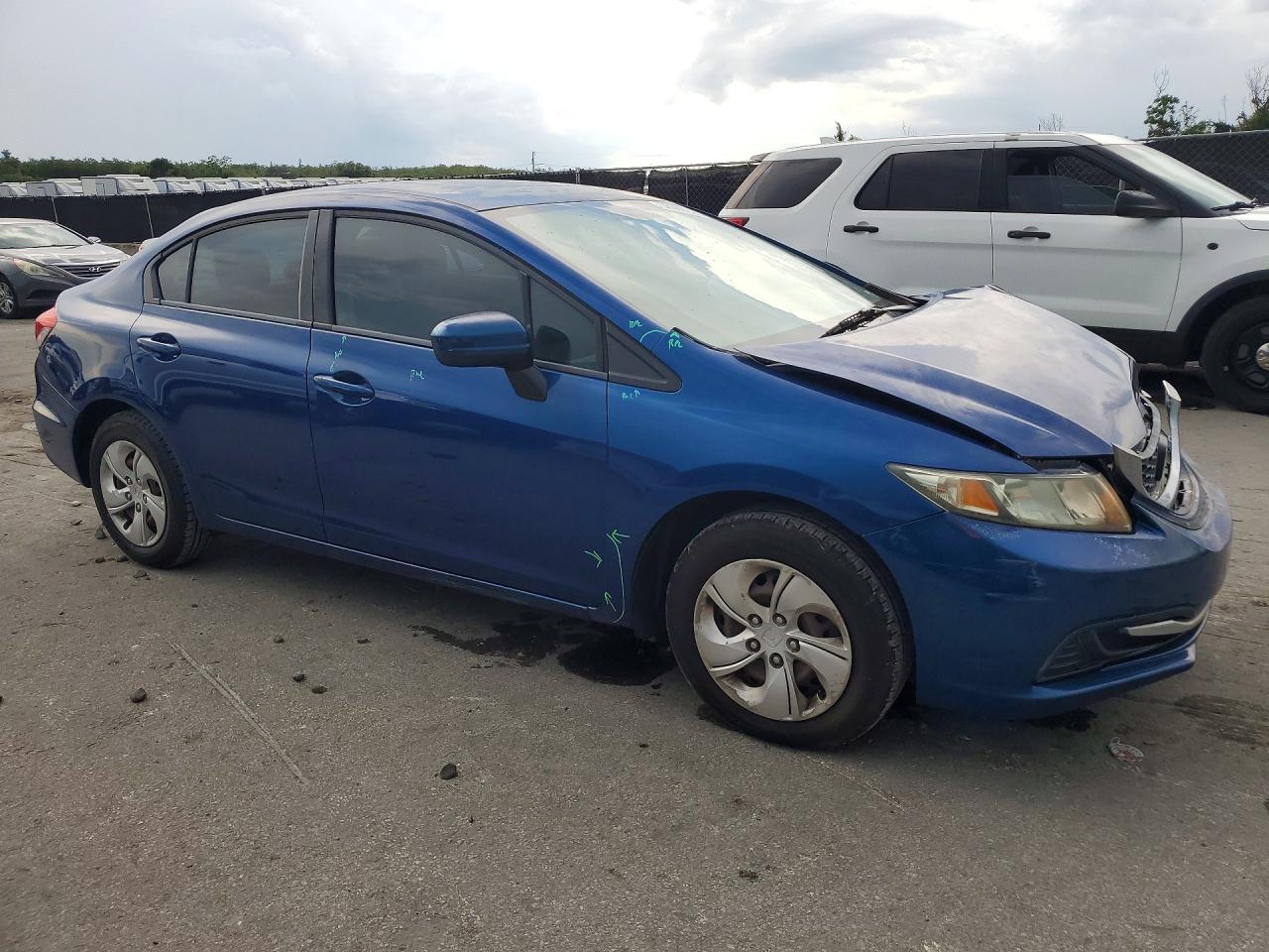 2015 Honda Civic Lx Blue vin: 19XFB2F55FE024166