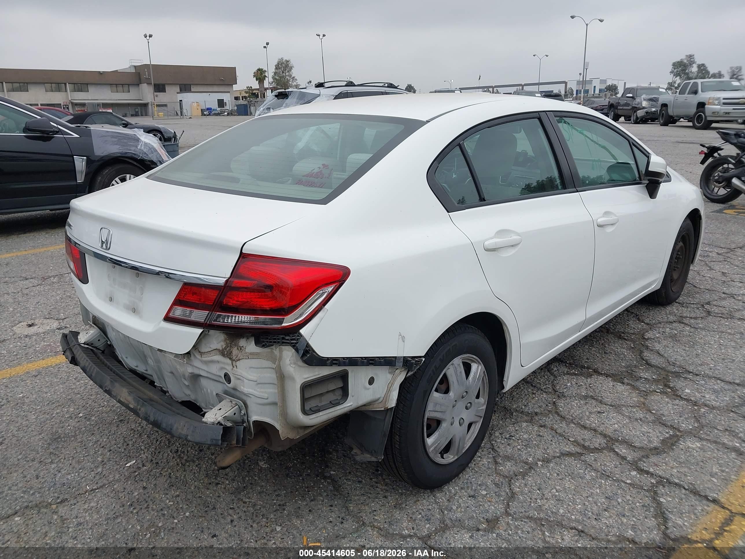 2015 Honda Civic Lx White vin: 19XFB2F55FE063579