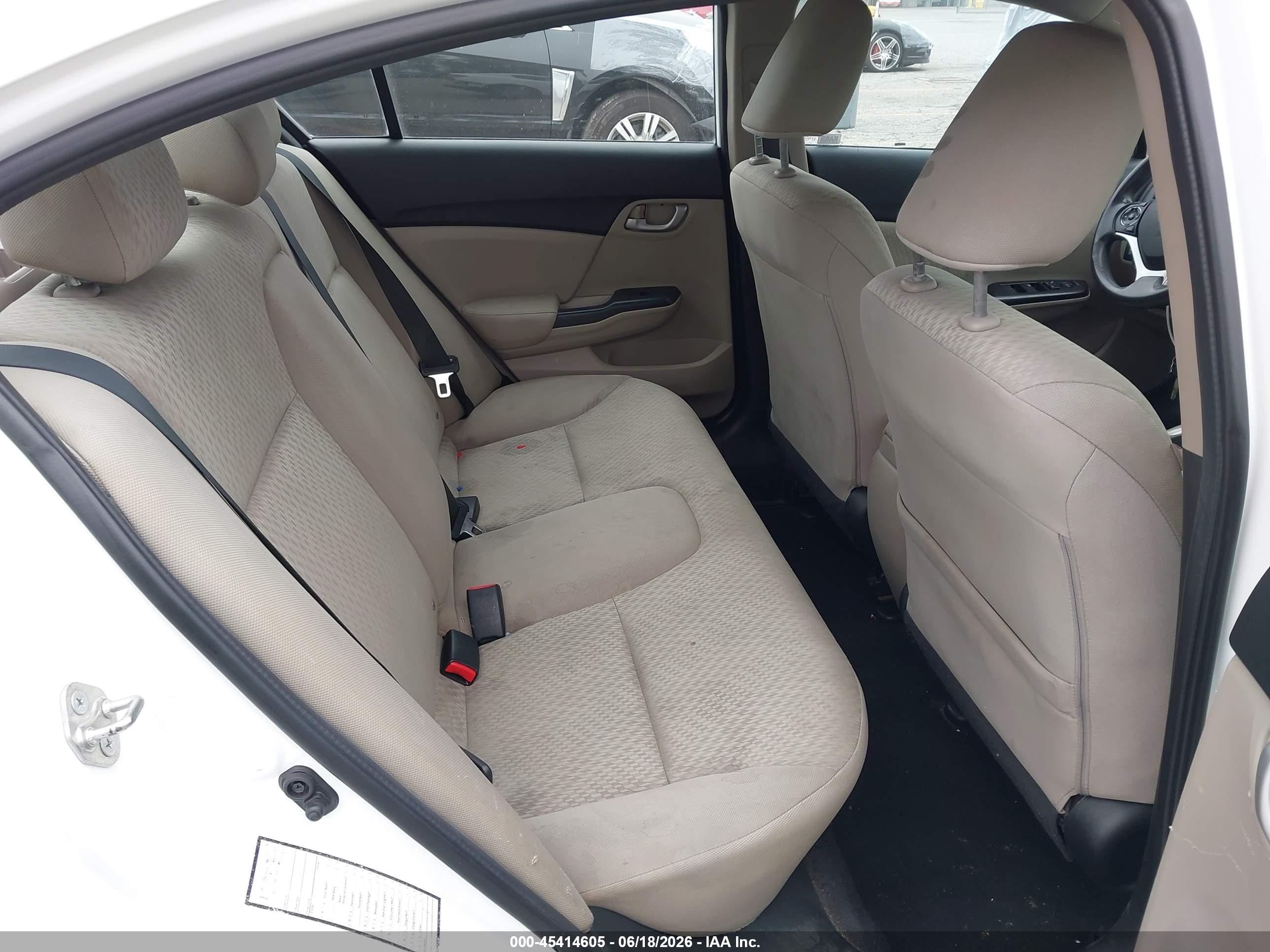 2015 Honda Civic Lx White vin: 19XFB2F55FE063579