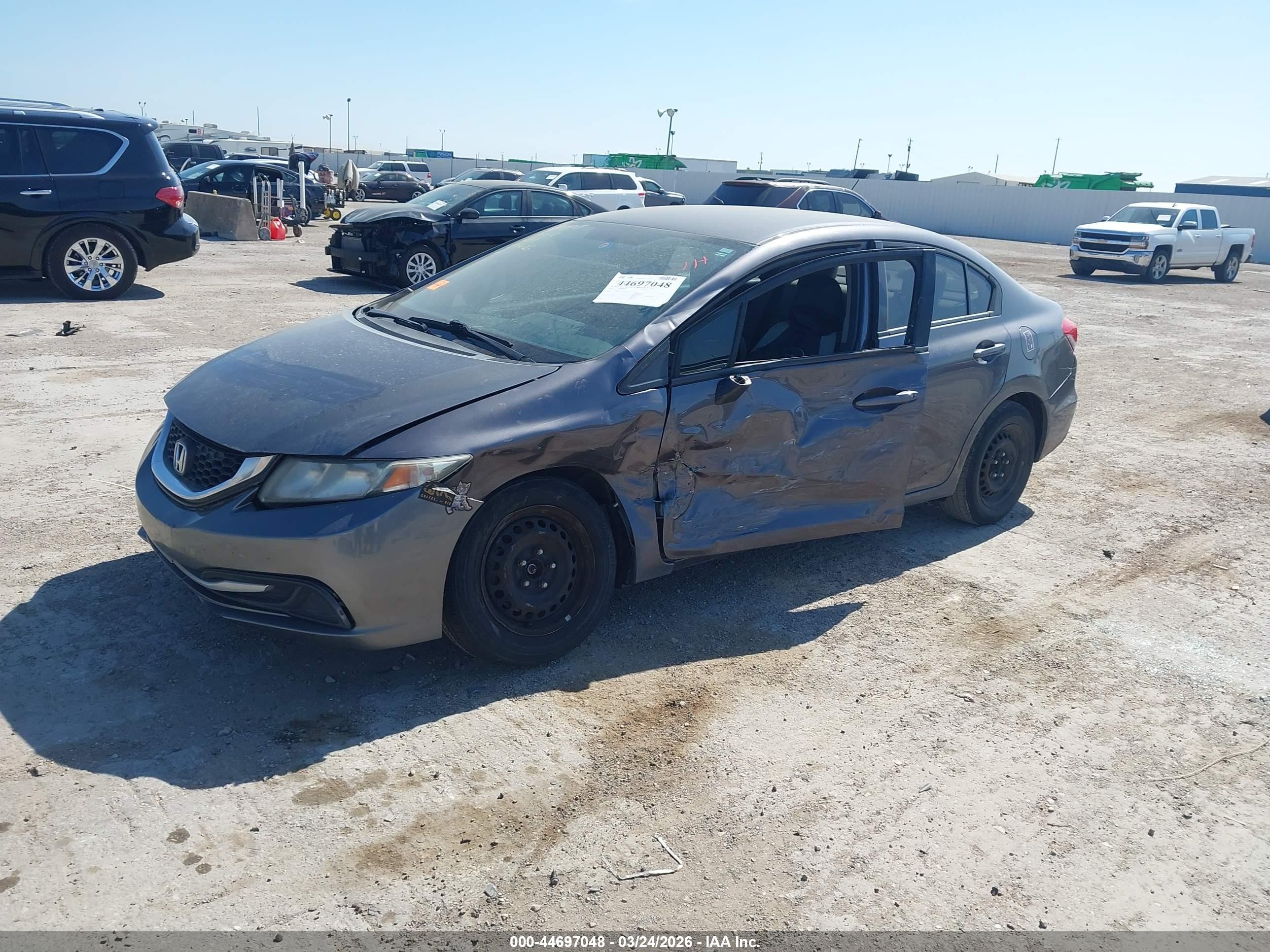2015 Honda Civic Lx Gray vin: 19XFB2F55FE072038