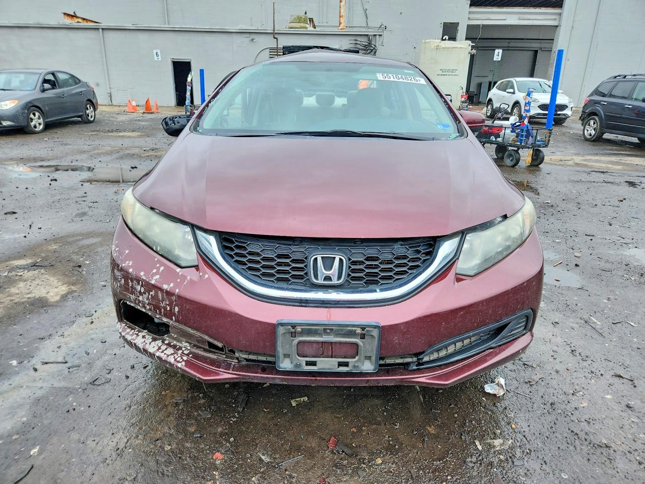 2015 Honda Civic Lx Burgundy vin: 19XFB2F55FE076266