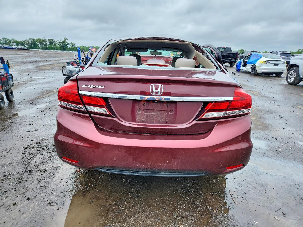 2015 Honda Civic Lx Burgundy vin: 19XFB2F55FE076266
