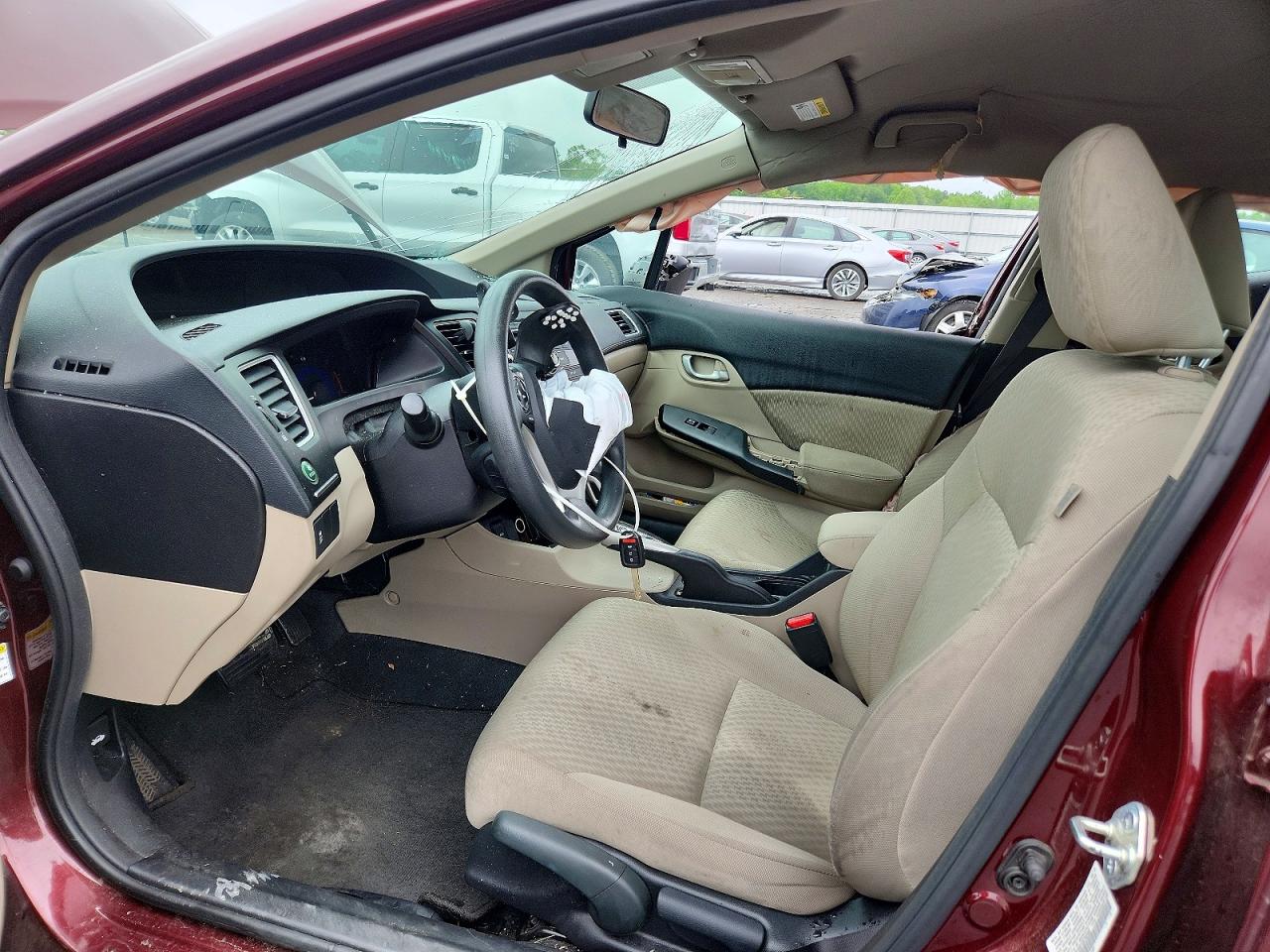 2015 Honda Civic Lx Burgundy vin: 19XFB2F55FE076266