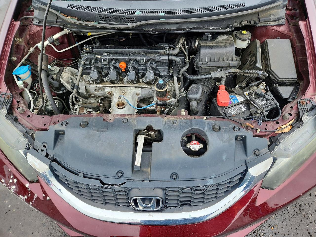 2015 Honda Civic Lx Burgundy vin: 19XFB2F55FE076266