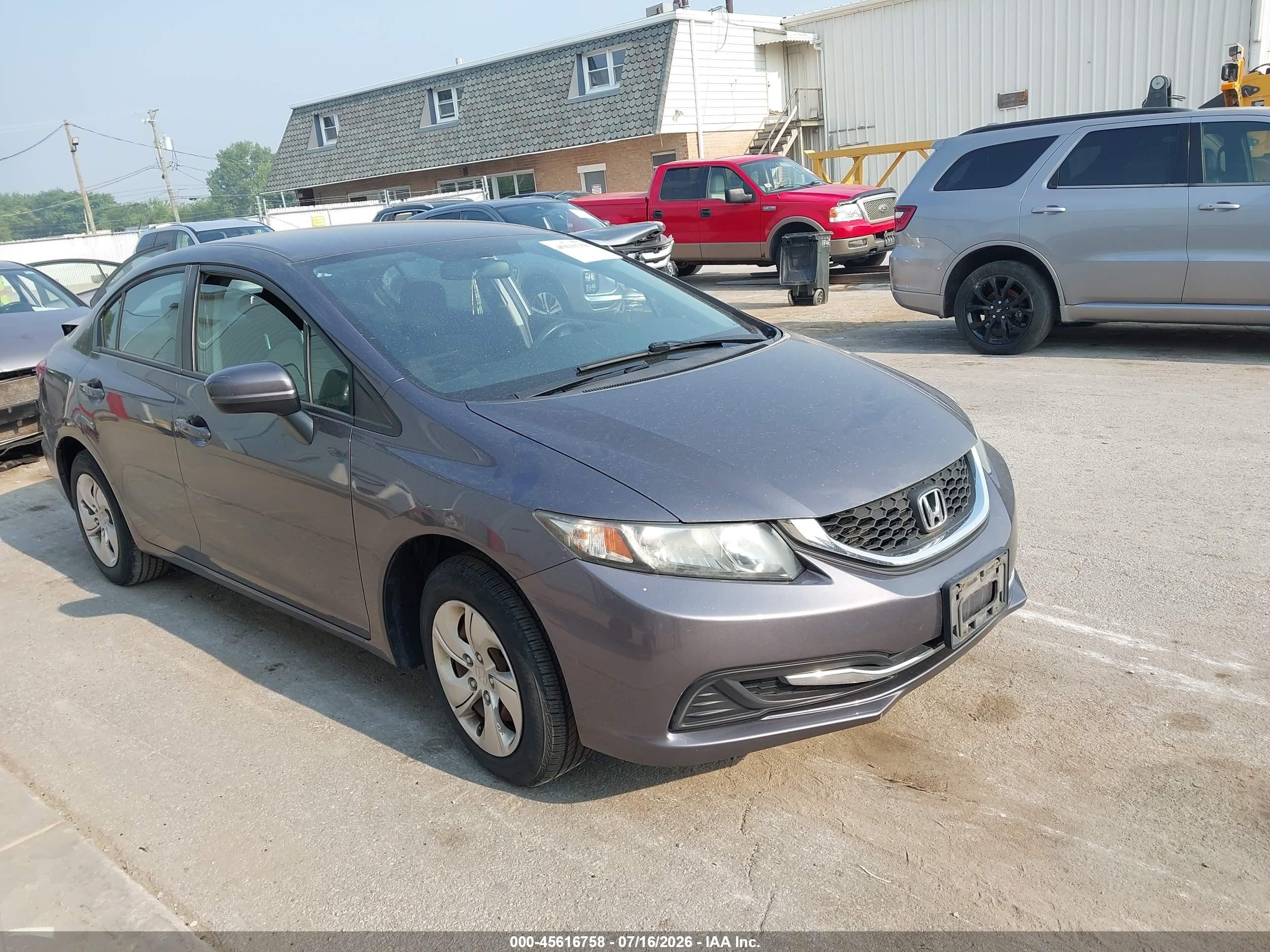 2015 Honda Civic Lx Gray vin: 19XFB2F55FE087414