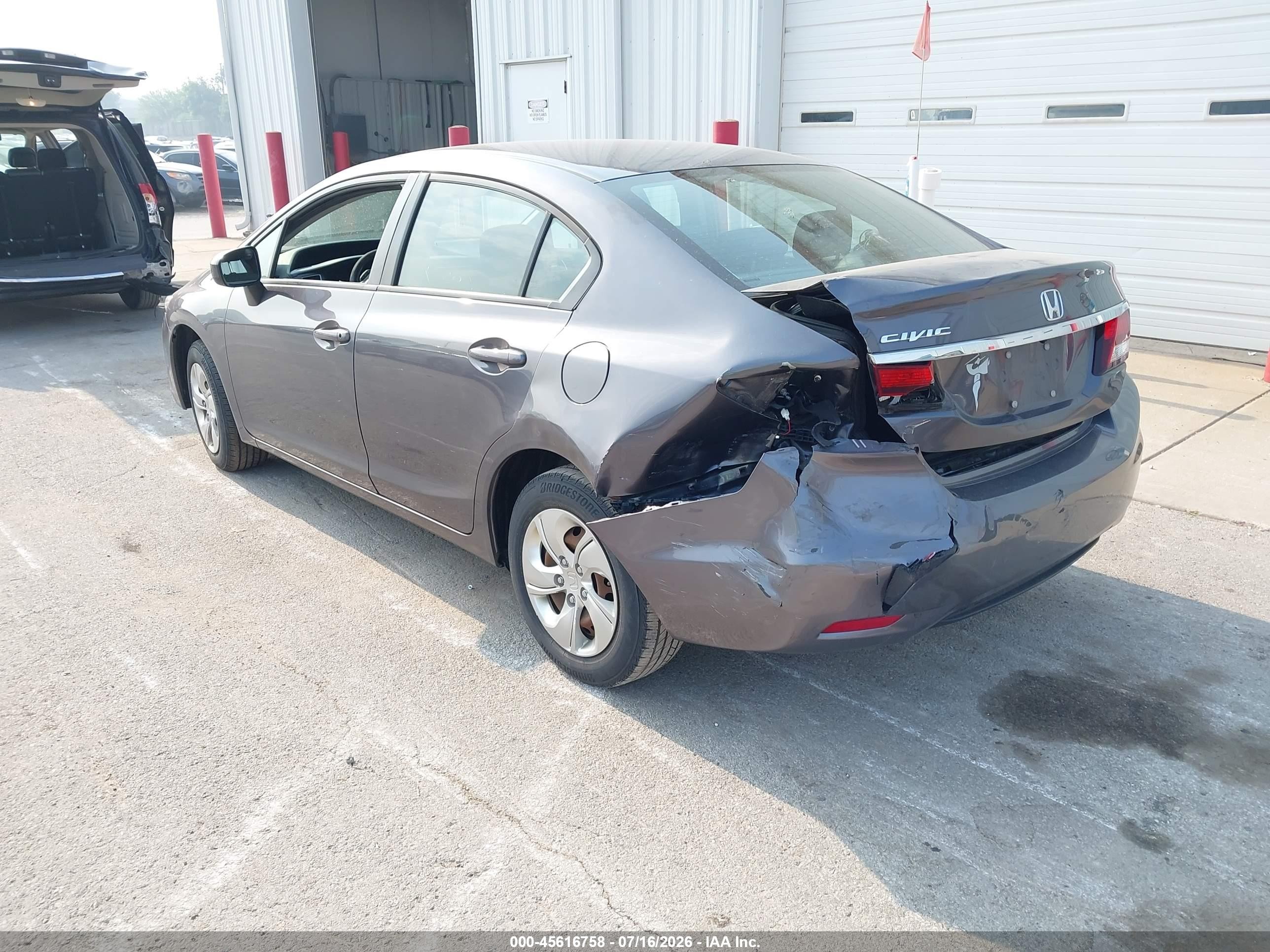 2015 Honda Civic Lx Gray vin: 19XFB2F55FE087414