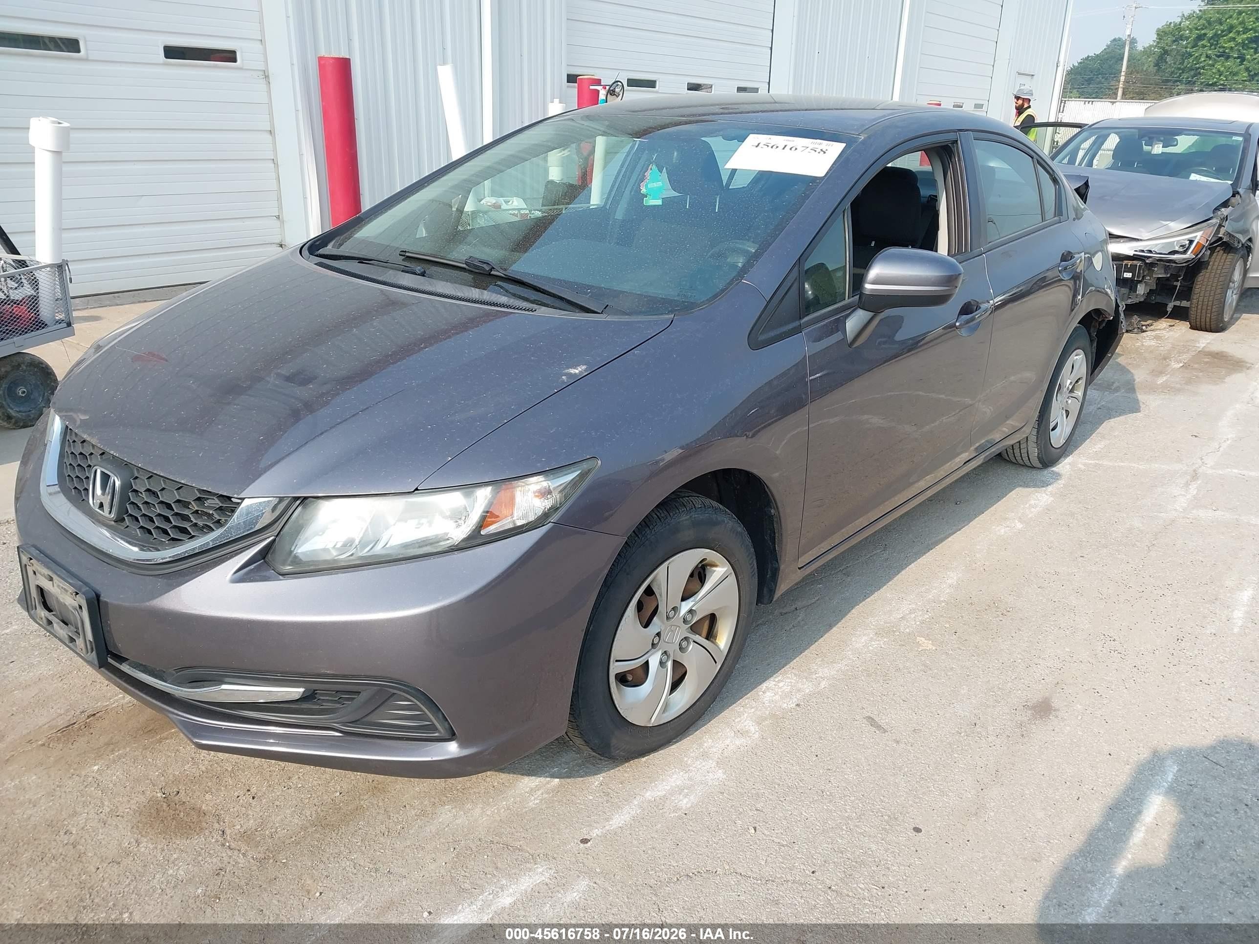 2015 Honda Civic Lx Gray vin: 19XFB2F55FE087414