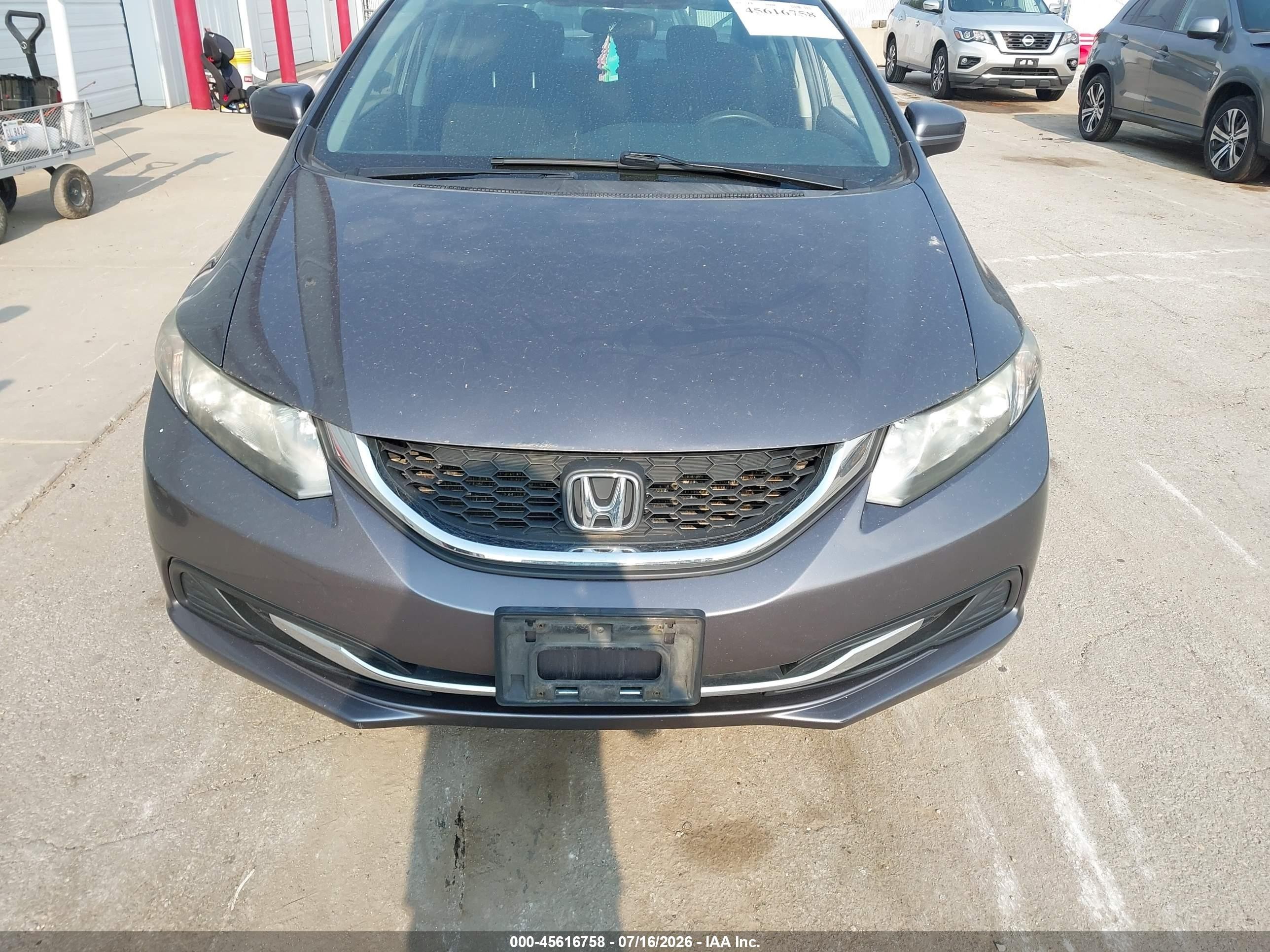 2015 Honda Civic Lx Gray vin: 19XFB2F55FE087414