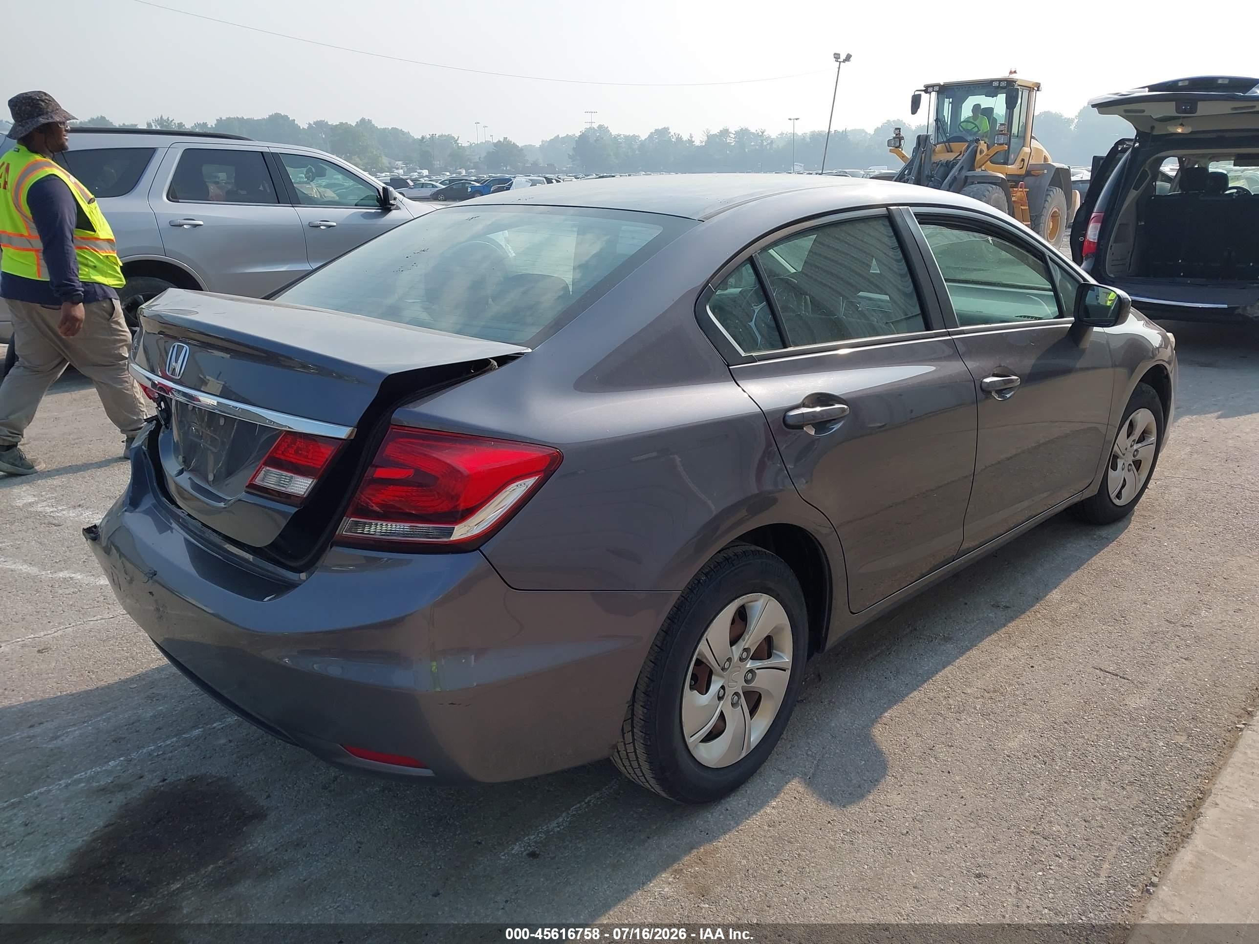 2015 Honda Civic Lx Gray vin: 19XFB2F55FE087414