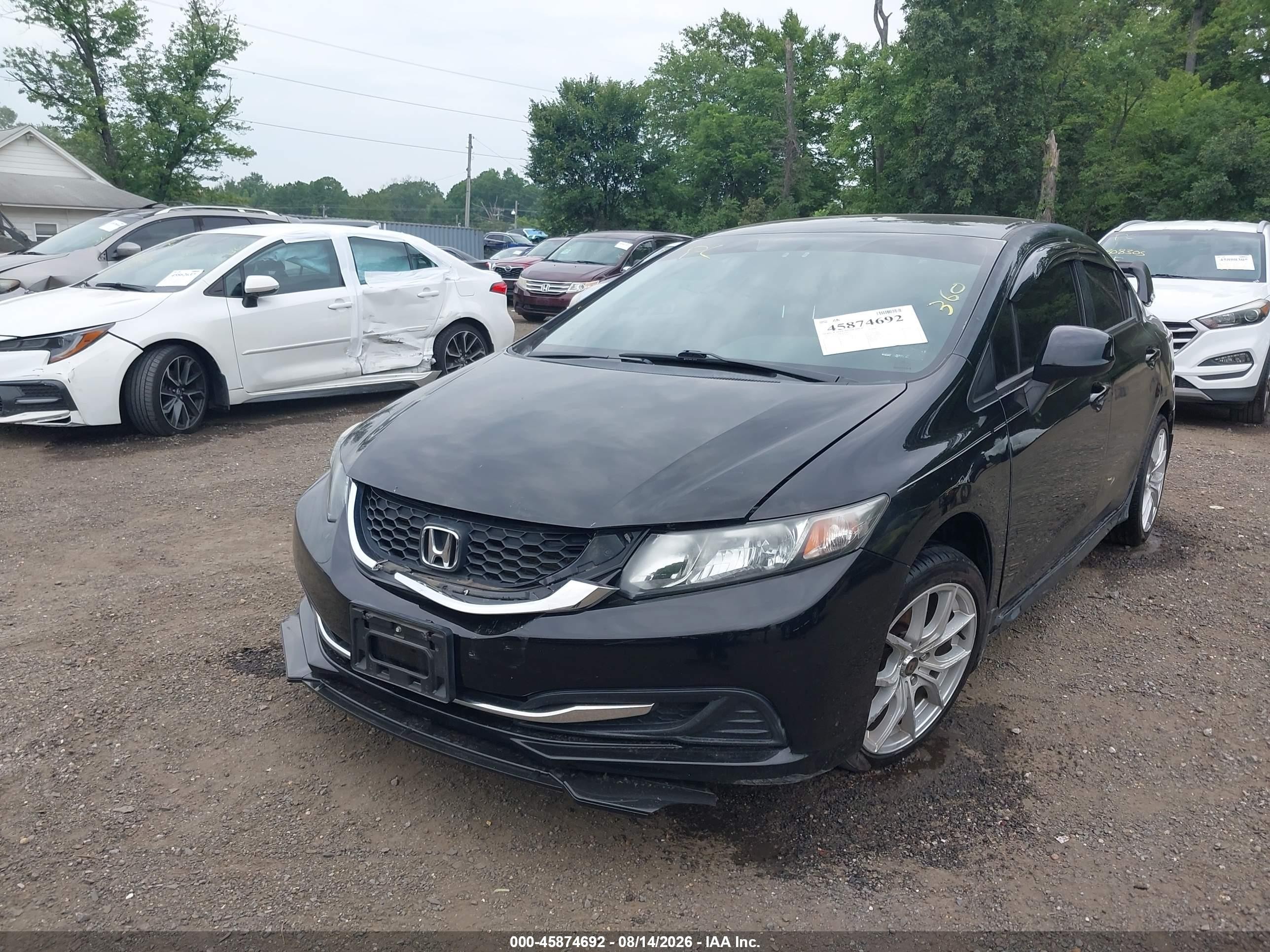 2015 Honda Civic Lx Black vin: 19XFB2F55FE110478